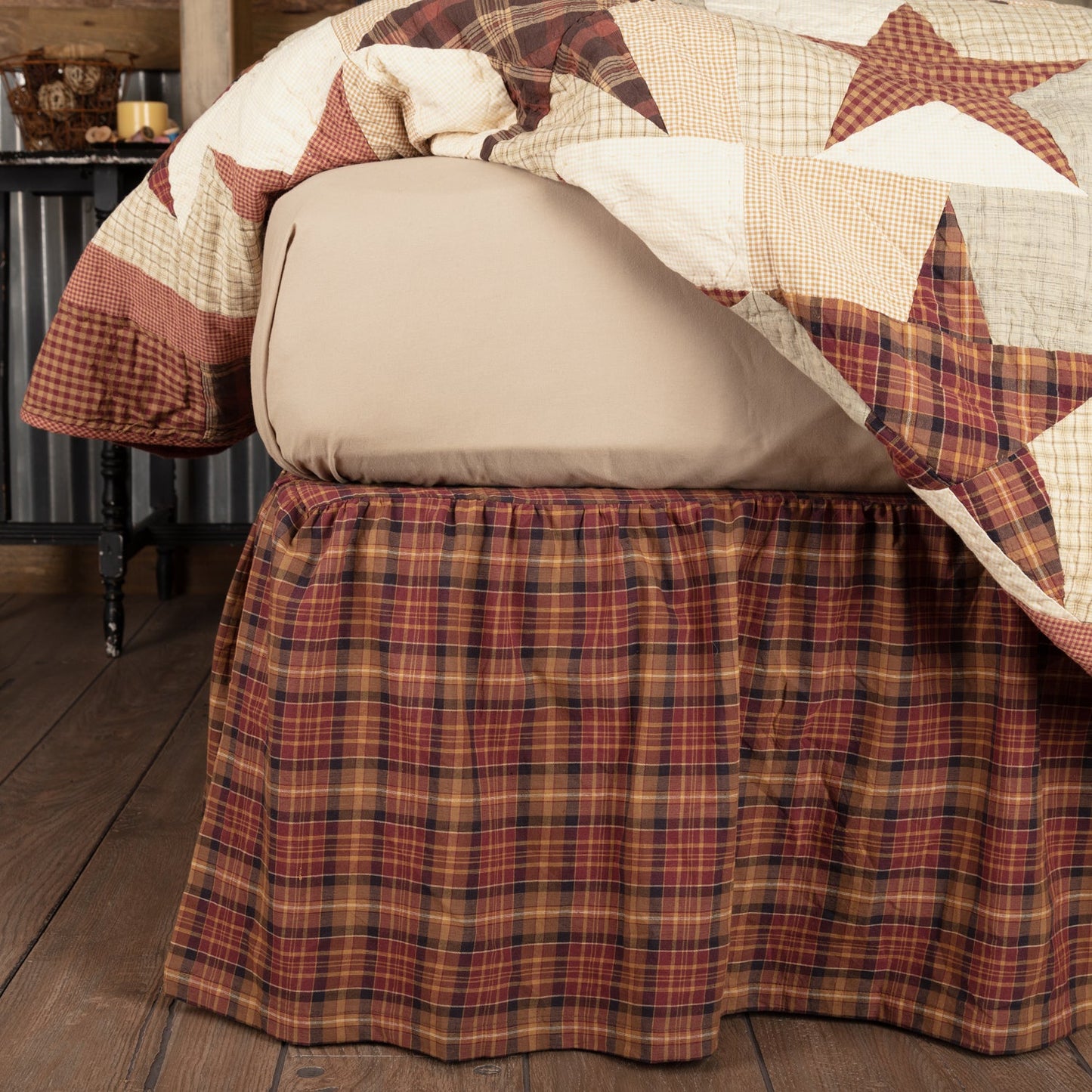 Abilene Star King Bed Skirt 78x80x16