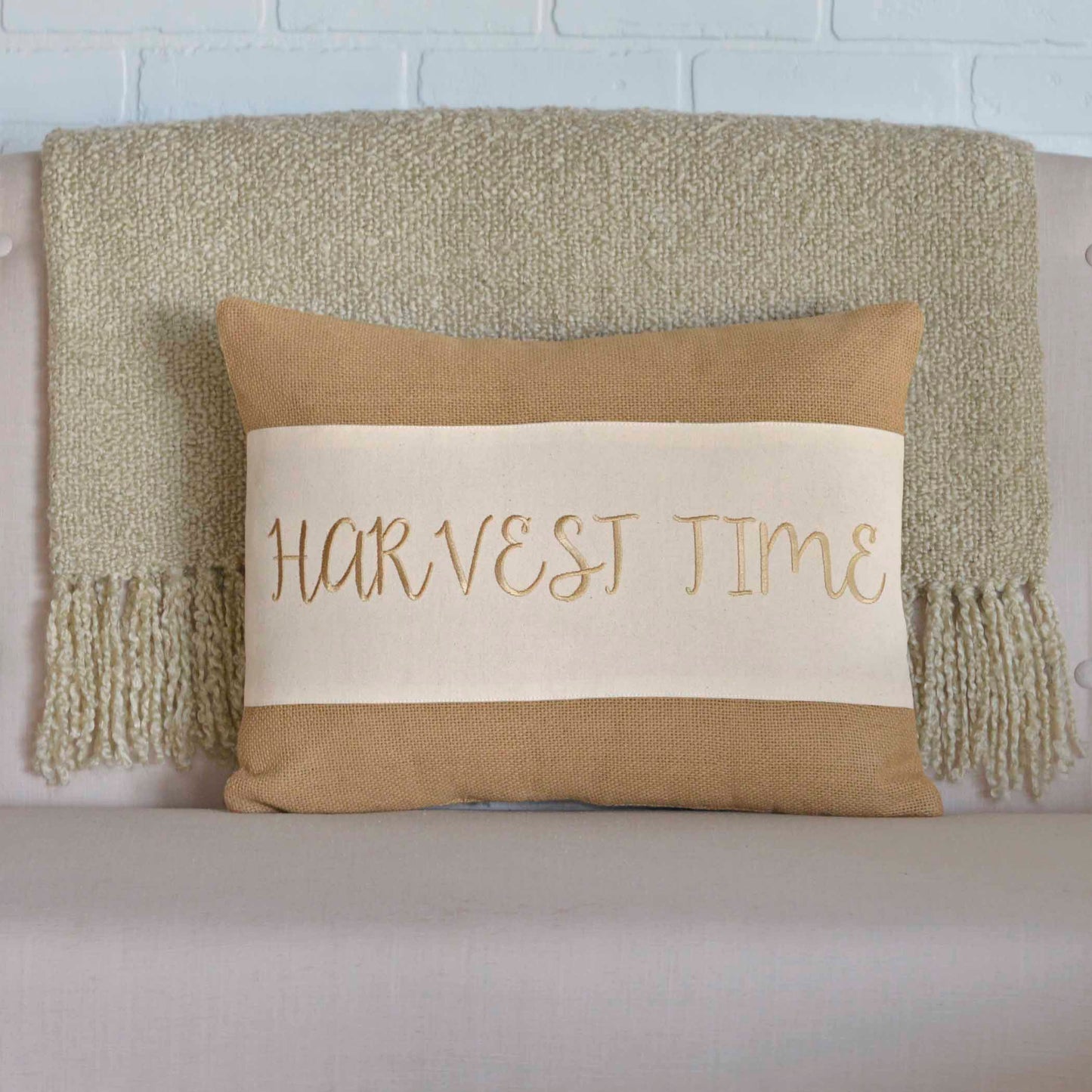 Harvest Time Fall Autumn Decorative Throw Pillow Inch