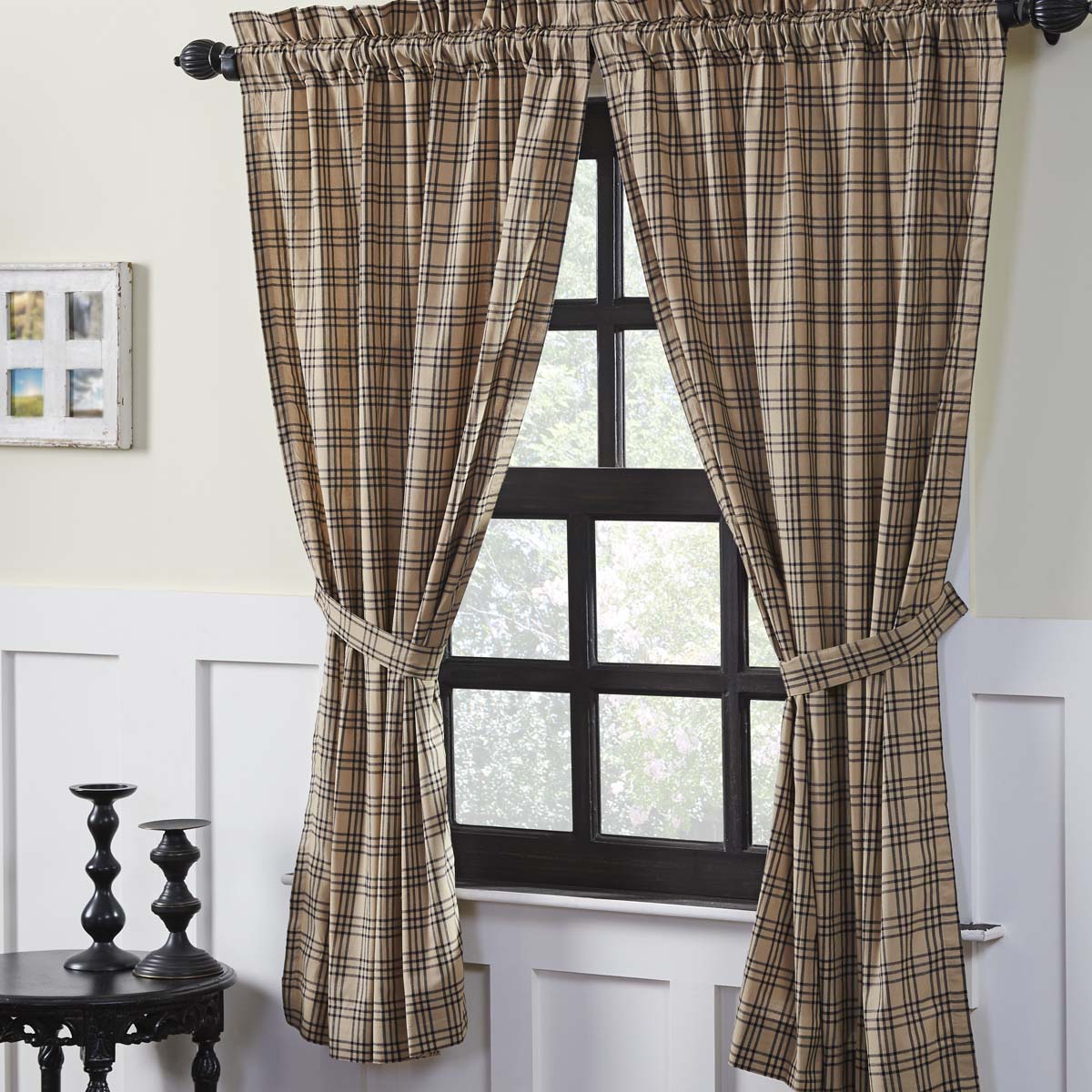 Sawyer Mill Charcoal Plaid Short Panel Set of 2