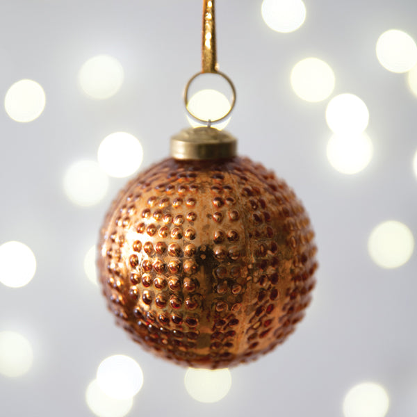 Hobnail Mercury Glass Ornament - Copper - Min of 4