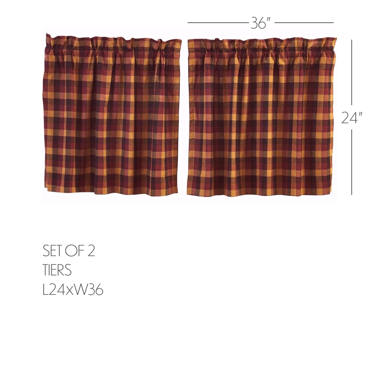 Heritage Farms Primitive Check Tier Set of 2 L24xW36