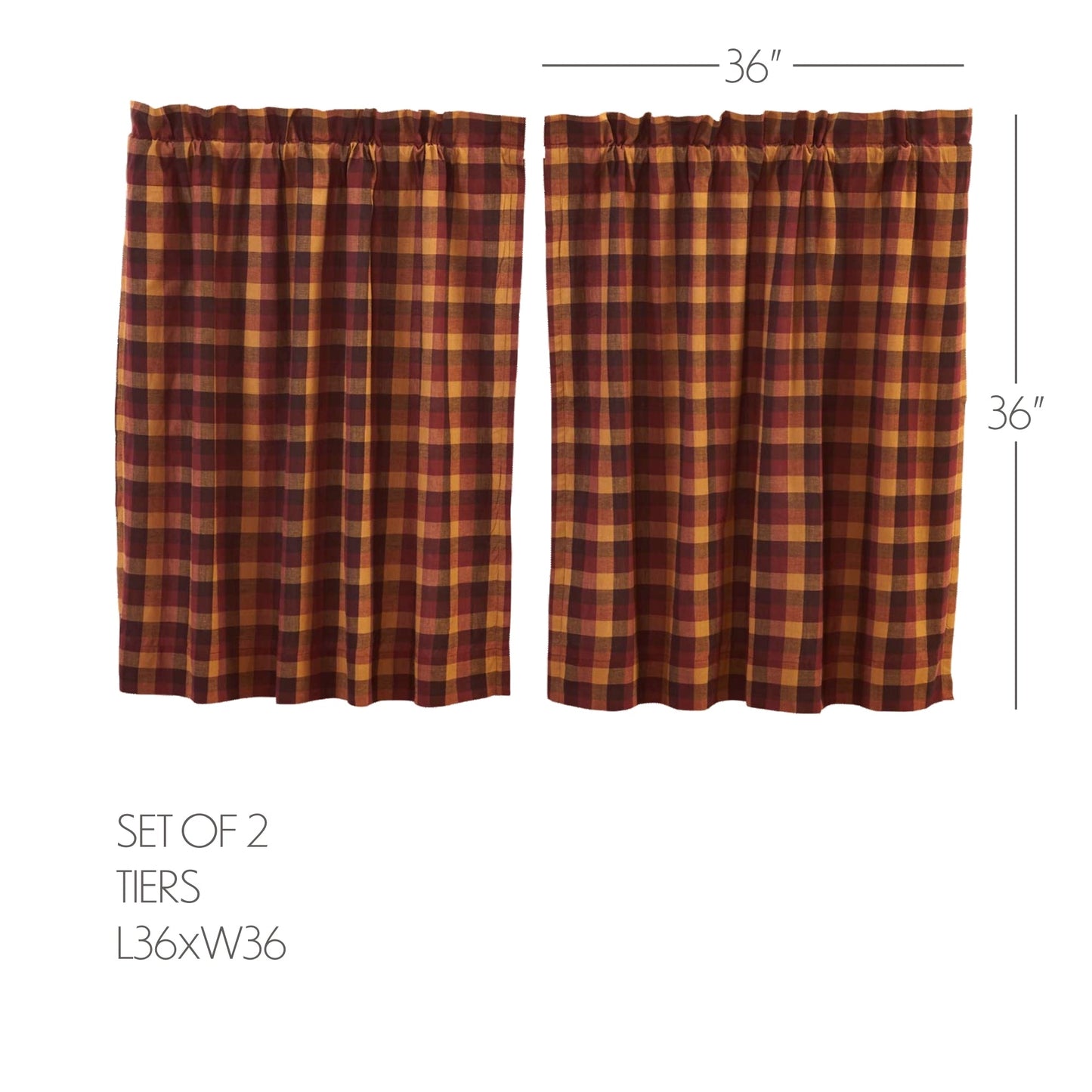 Heritage Farms Primitive Check Tier Set of 2 L36xW36