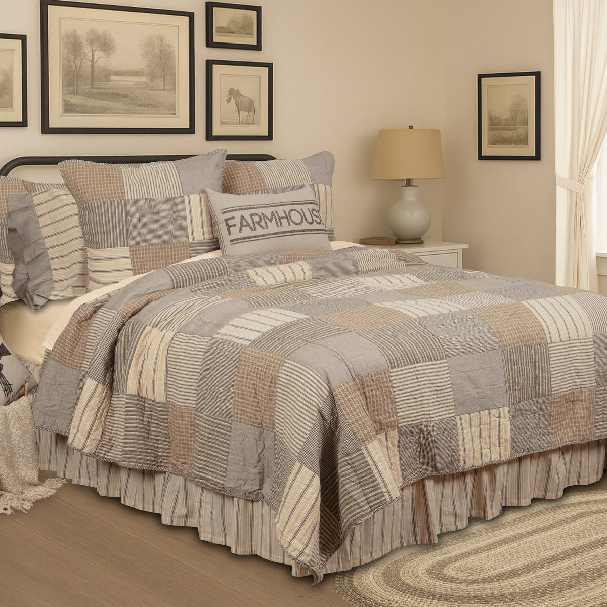 Sawyer Mill Charcoal King Quilt 105Wx95L