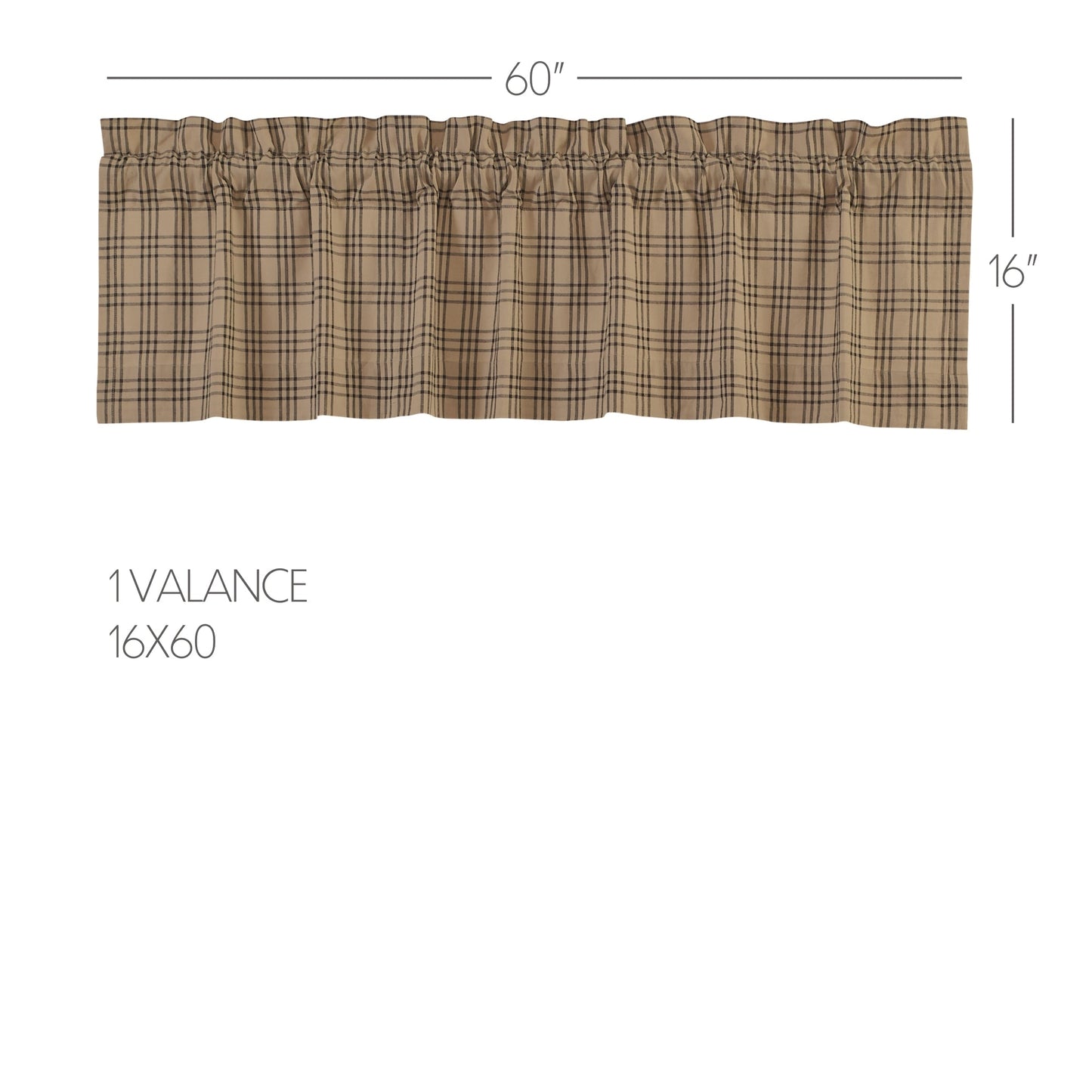 Sawyer Mill Charcoal Plaid Valance 16x60