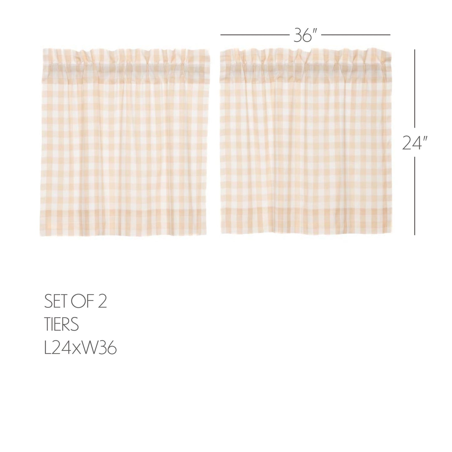 Annie Buffalo Tan Check Tier Set of 2 L24xW36