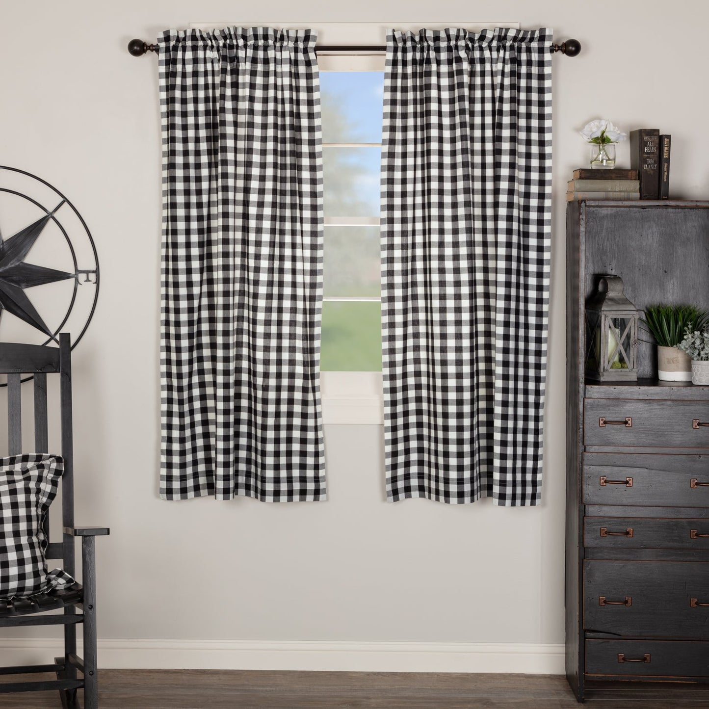 Annie Buffalo Black Check Short Panel Set of 2