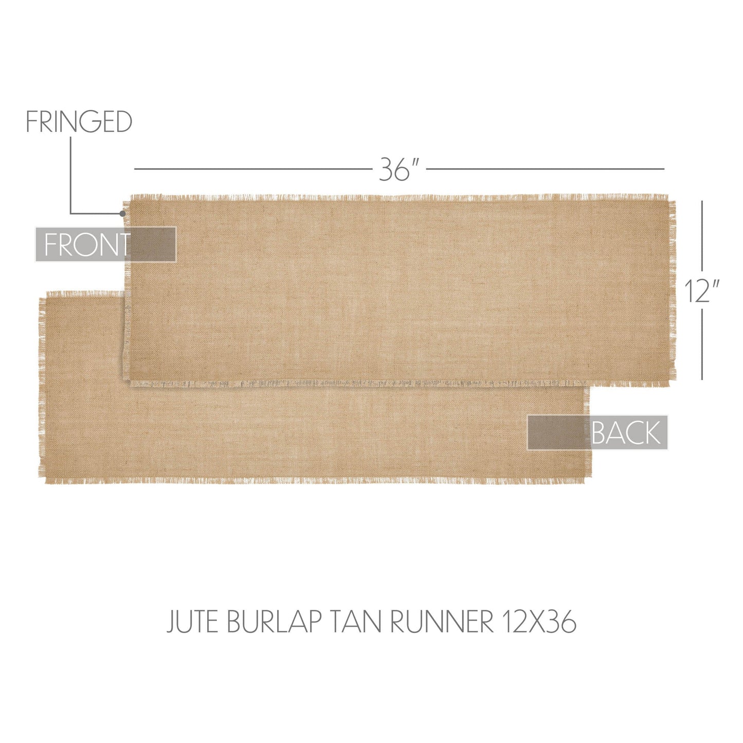 Greetings Jute Burlap Tan Runner 12x36
