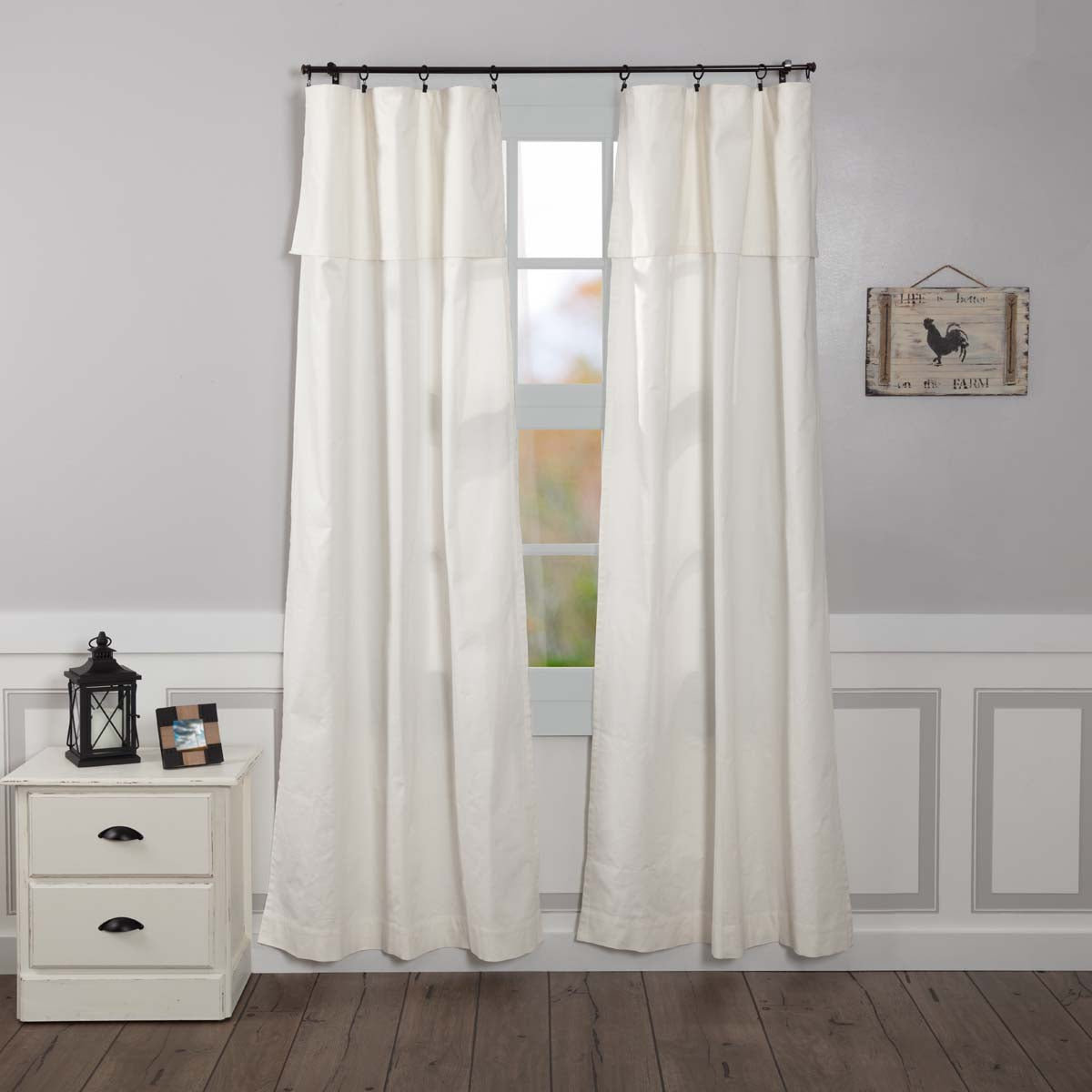 Silo Hill Panel with Attached Valance Set of 2 84Lx40W