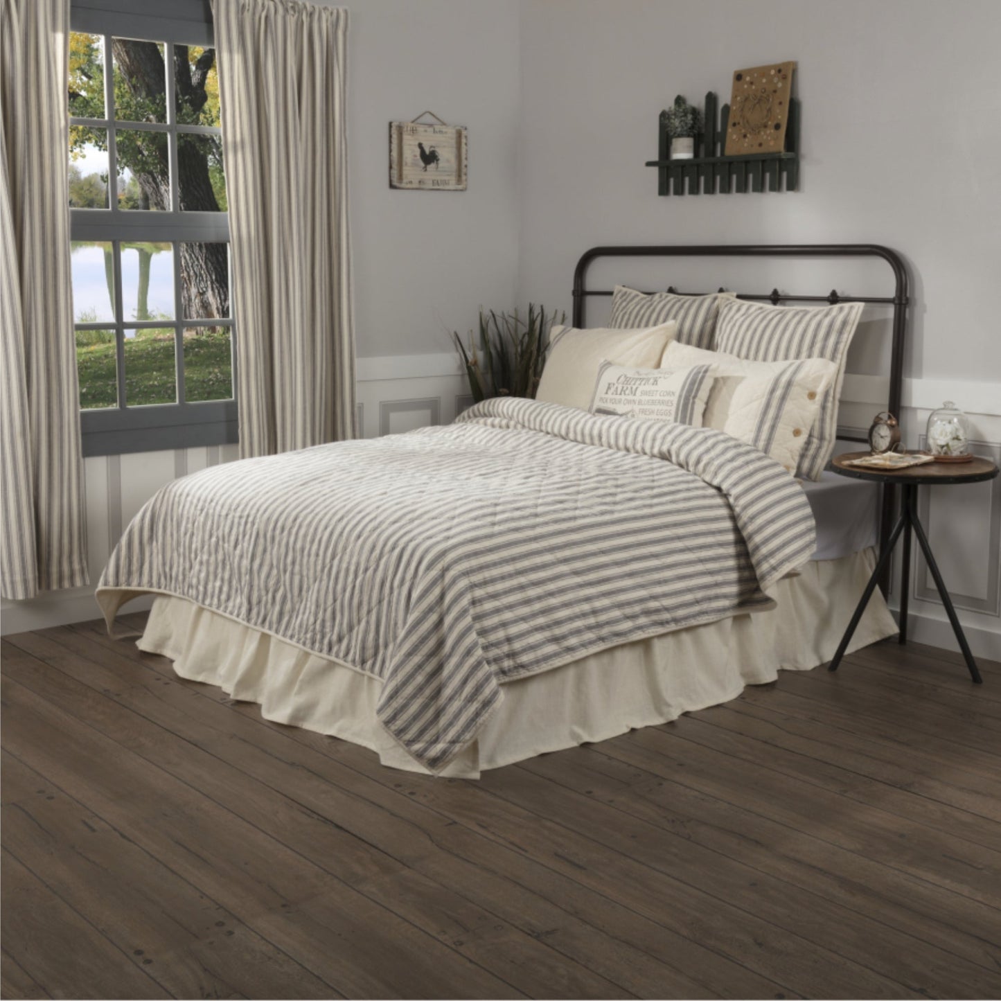 Market Place Gray Twin Quilt 86Lx68W