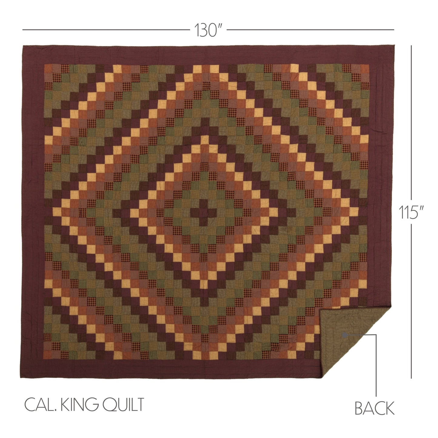 Heritage Farms California King Quilt 130Wx115L