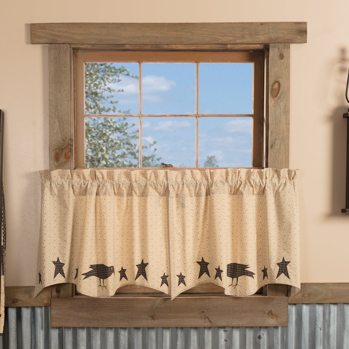 Kettle Grove Applique Crow and Star Tier Set of 2 L24xW36