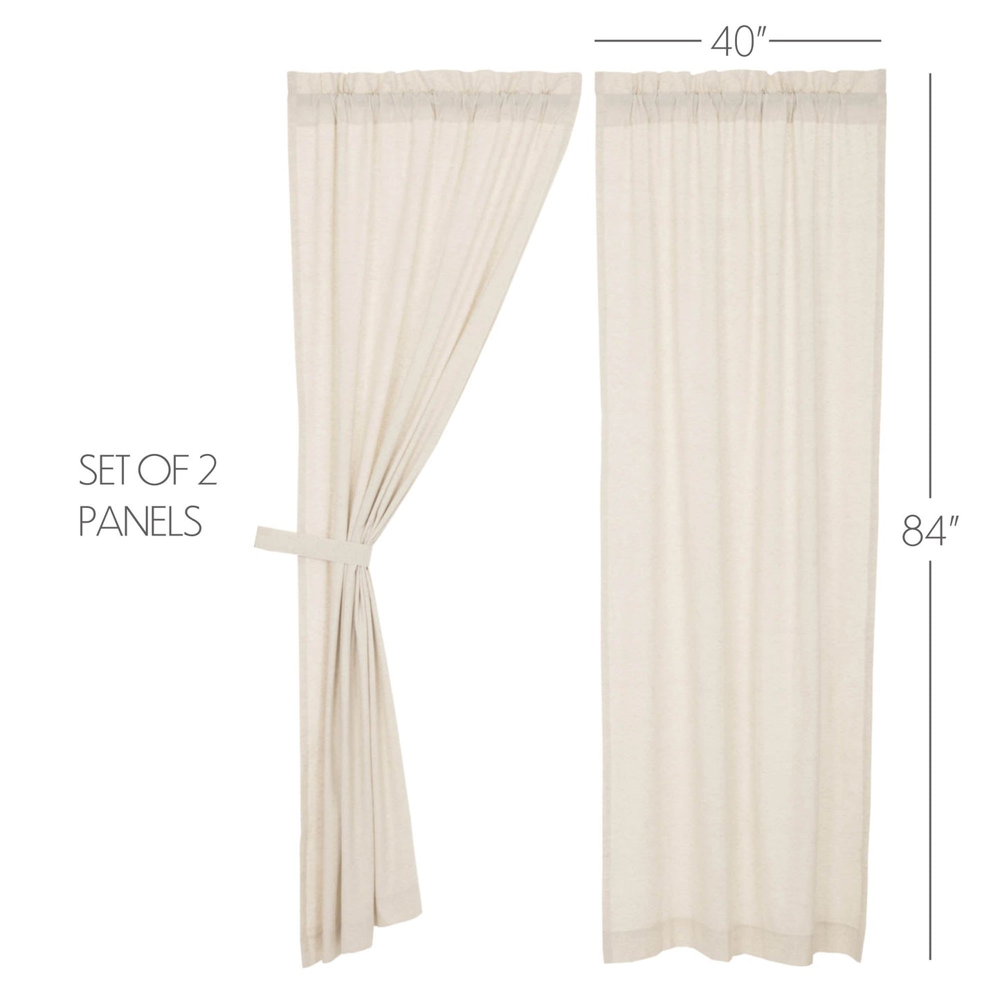 Simple Life Flax Natural Panel Set of 2 84x40