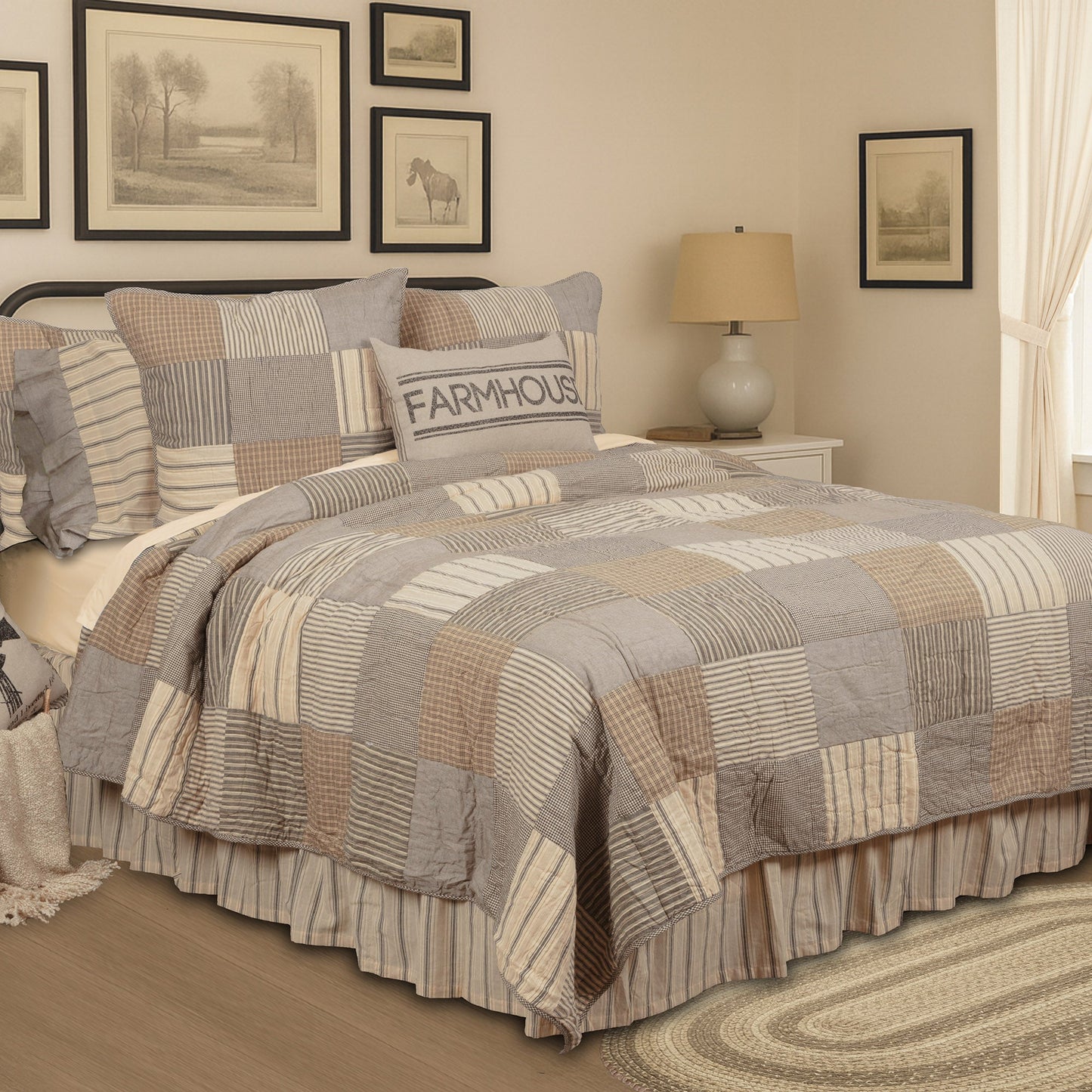 Sawyer Mill Charcoal California King Quilt 130Wx115L