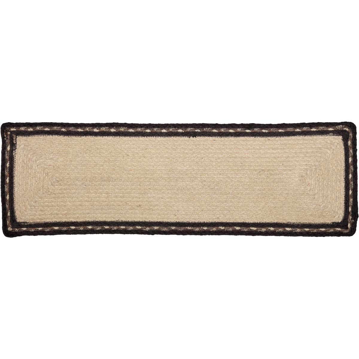 Sawyer Mill Charcoal Pig Jute Stair Tread Rect Latex 8.5x27