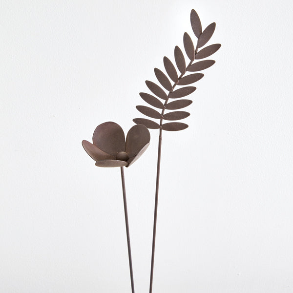 Set of Two Floral Garden Picks