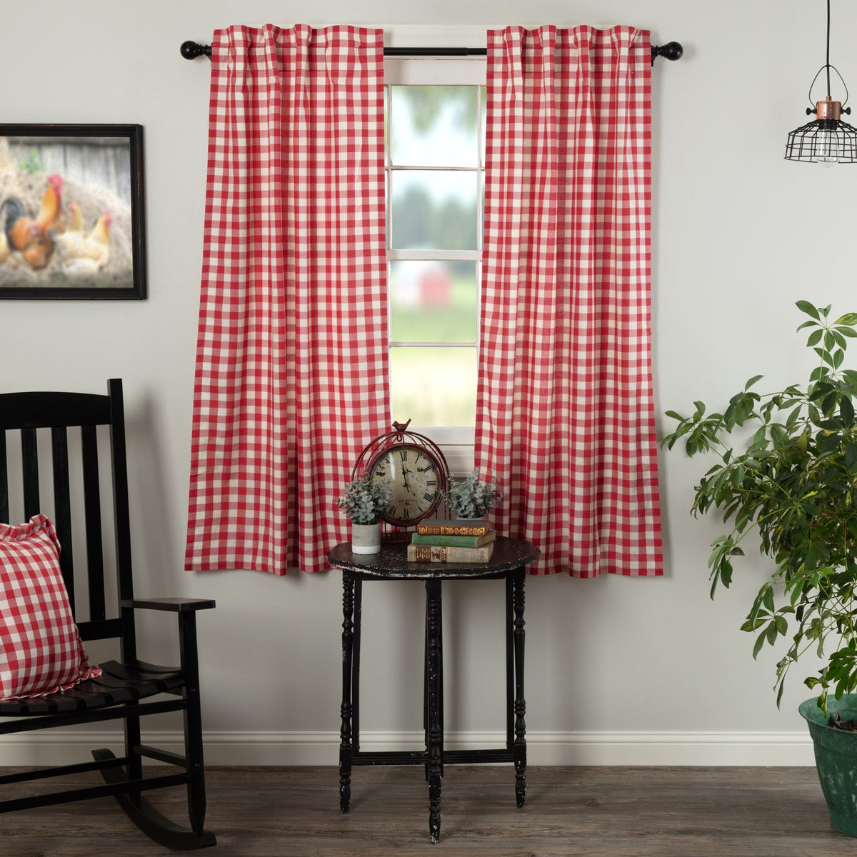 Annie Buffalo Red Check Short Panel Set of 2