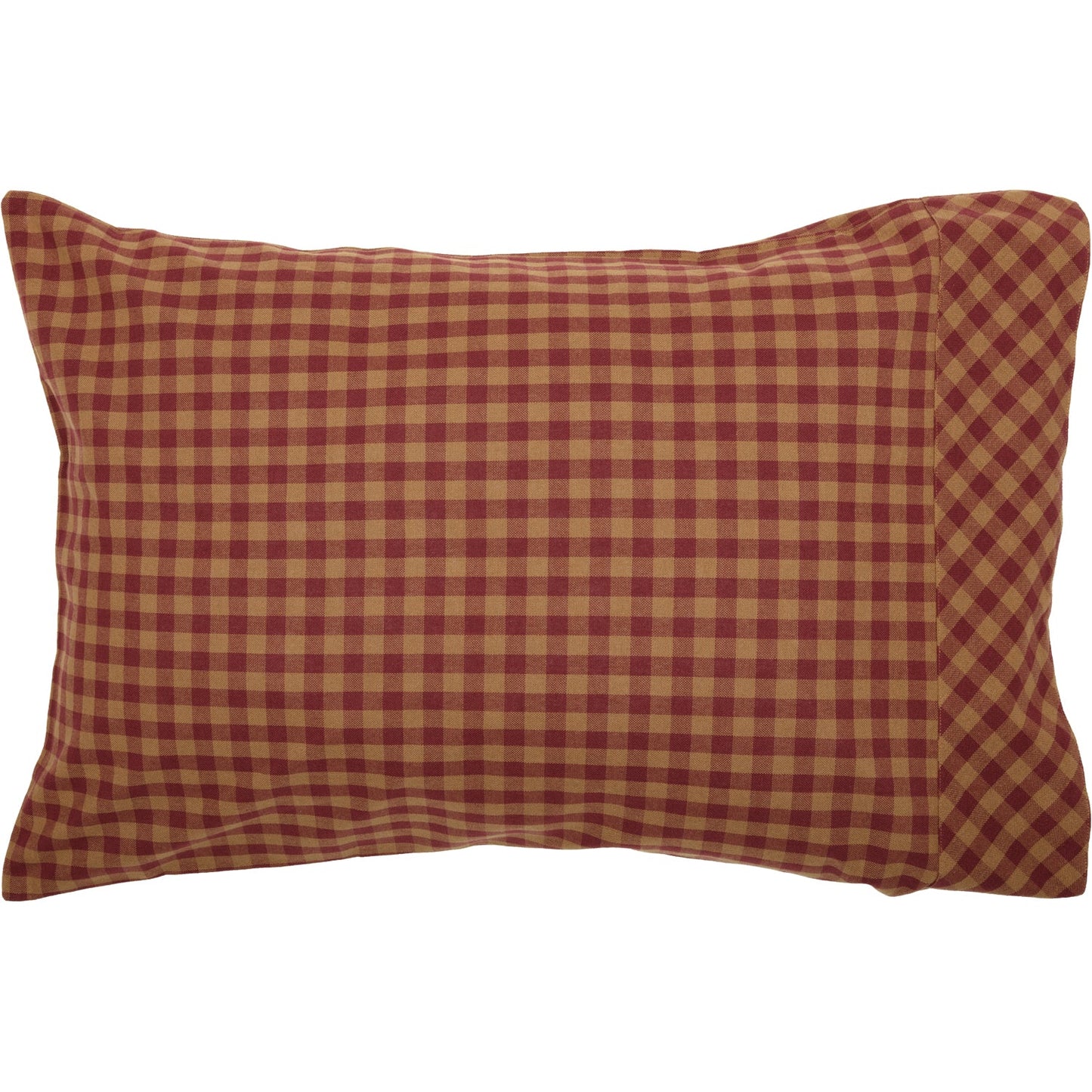 Burgundy Check Standard Pillow Case Set of 2 21x30