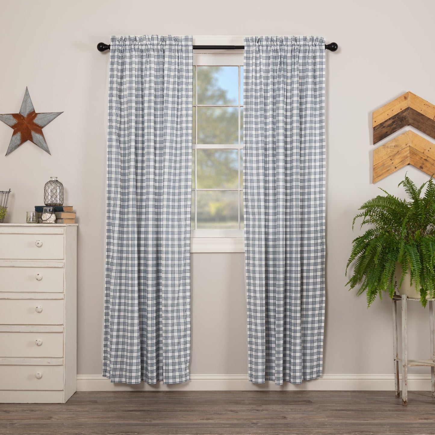 Sawyer Mill Blue Plaid Panel Set of 2