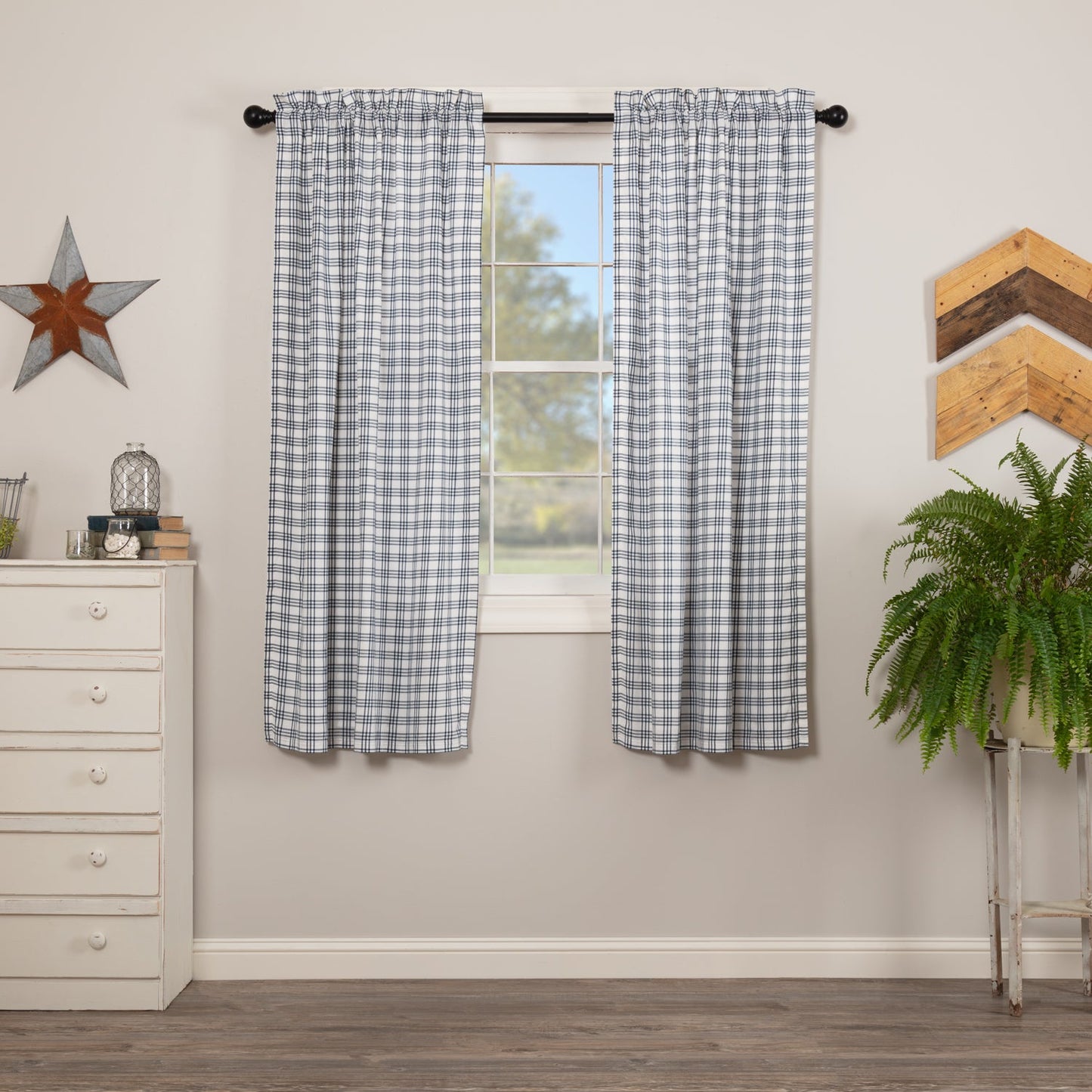 Sawyer Mill Blue Plaid Short Panel Set of 2
