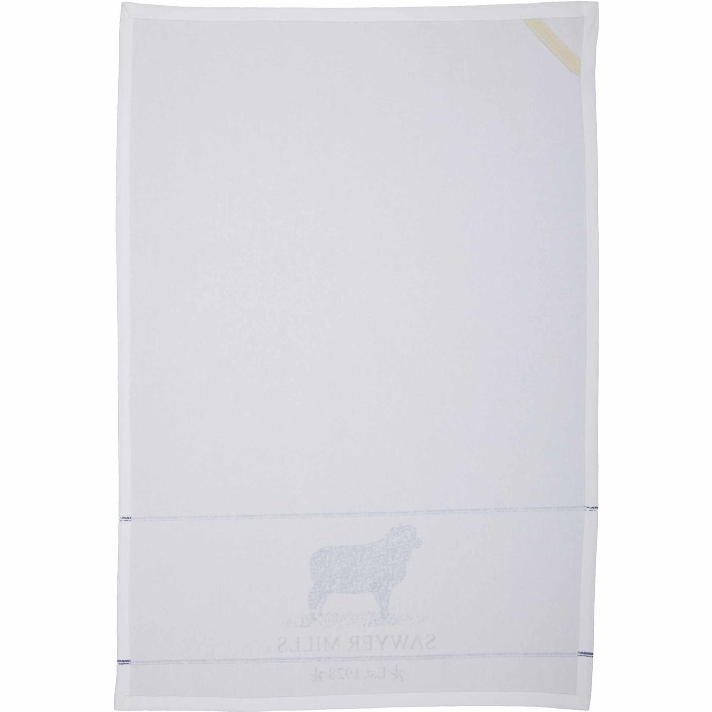 Sawyer Mill Blue Lamb Muslin Bleached White Tea Towel 19x28