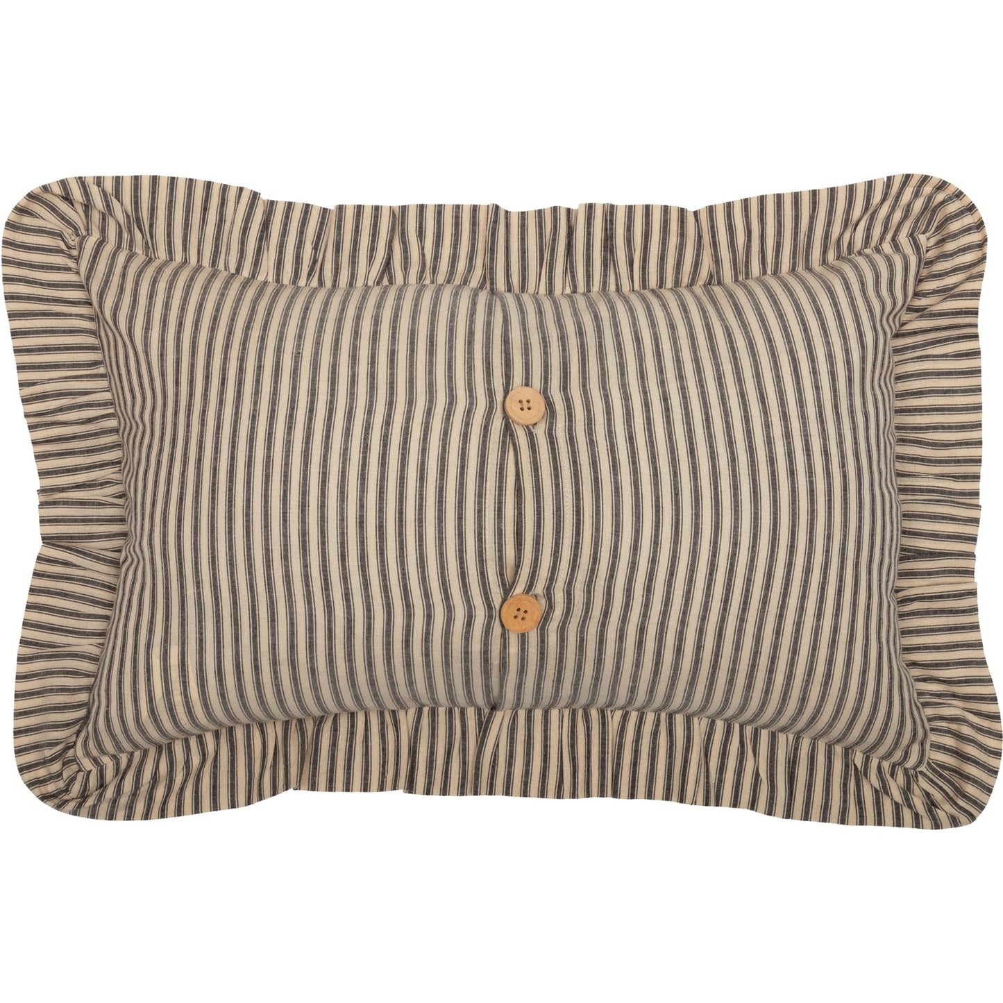 Sawyer Mill Charcoal Ticking Stripe Fabric Pillow 14x22