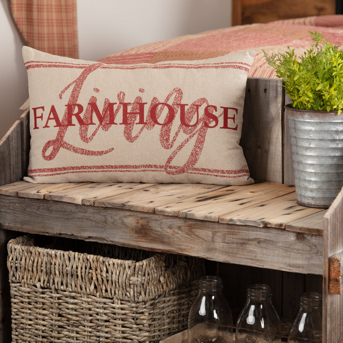 Sawyer Mill Red Farmhouse Living Pillow