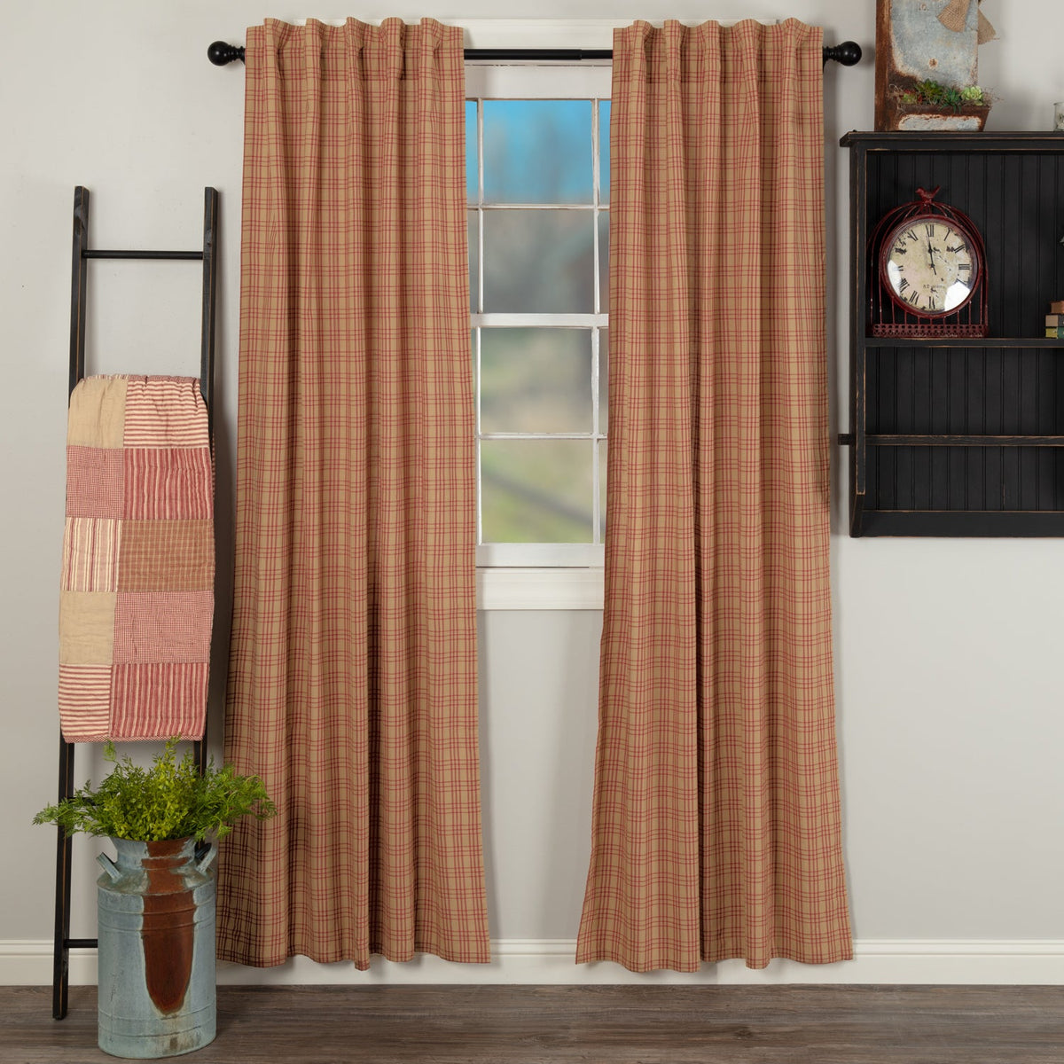 Sawyer Mill Red Plaid Panel Set of 2