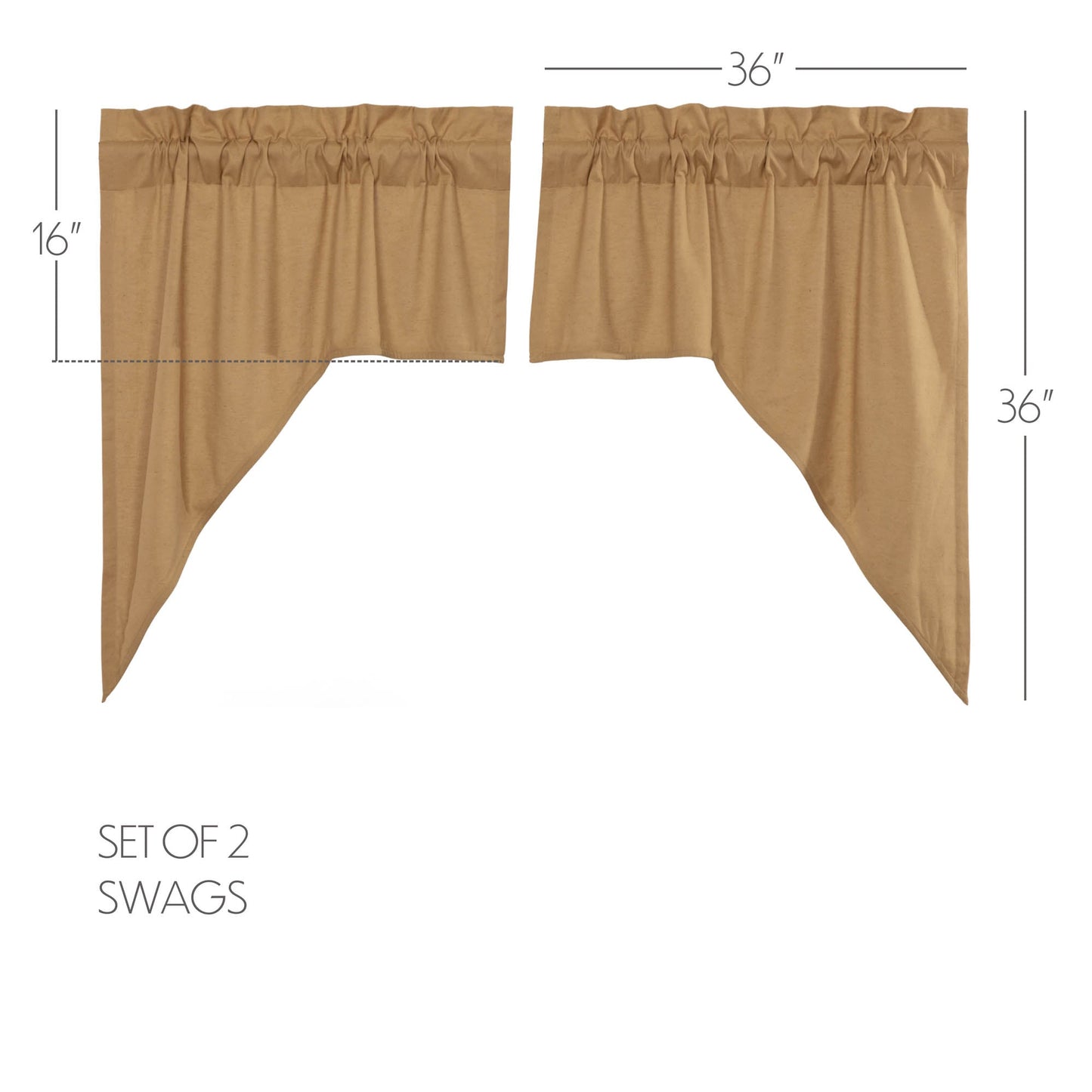 Simple Life Flax Khaki Swag Set of 2 36x36x16