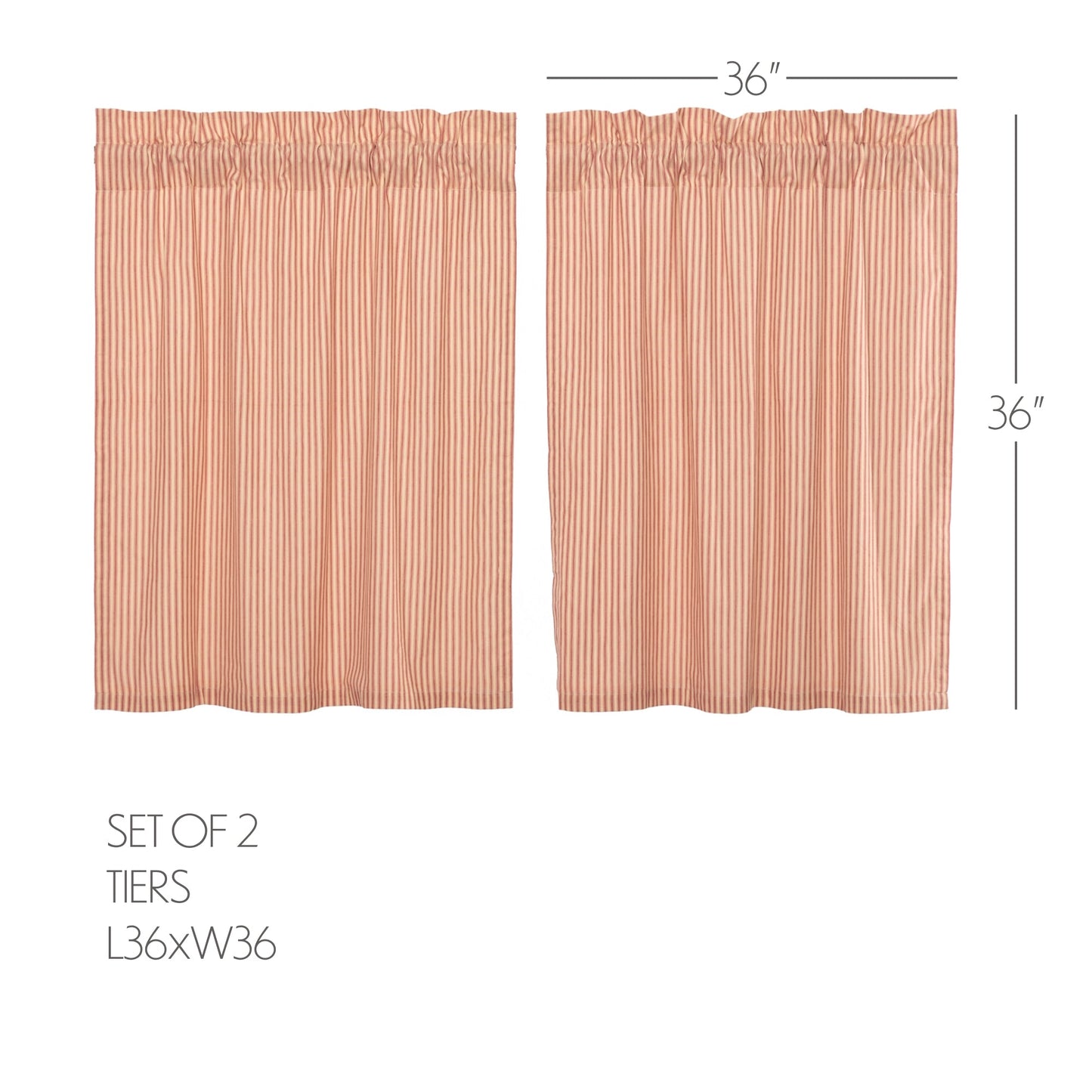 Sawyer Mill Red Ticking Stripe Tier Set of 2 L36xW36