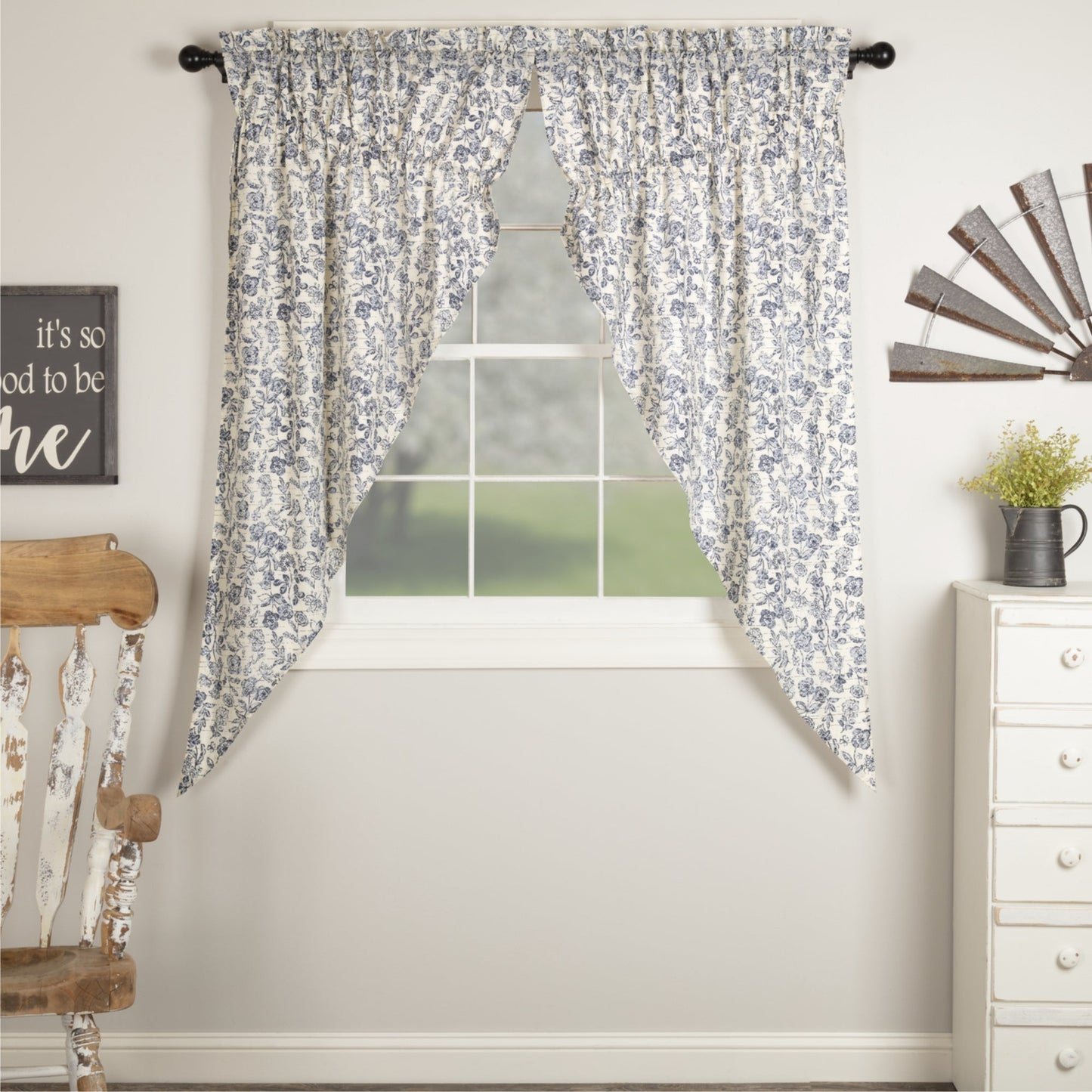 Doylestown Floral Prairie Curtain Set of 2 63Lx36Wx18