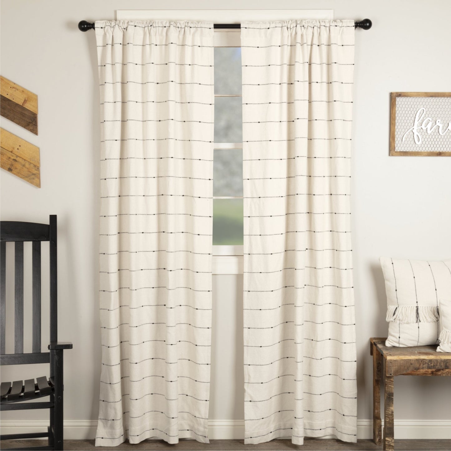 Farmcloth Stripe Panel Set of 2 84Lx40W