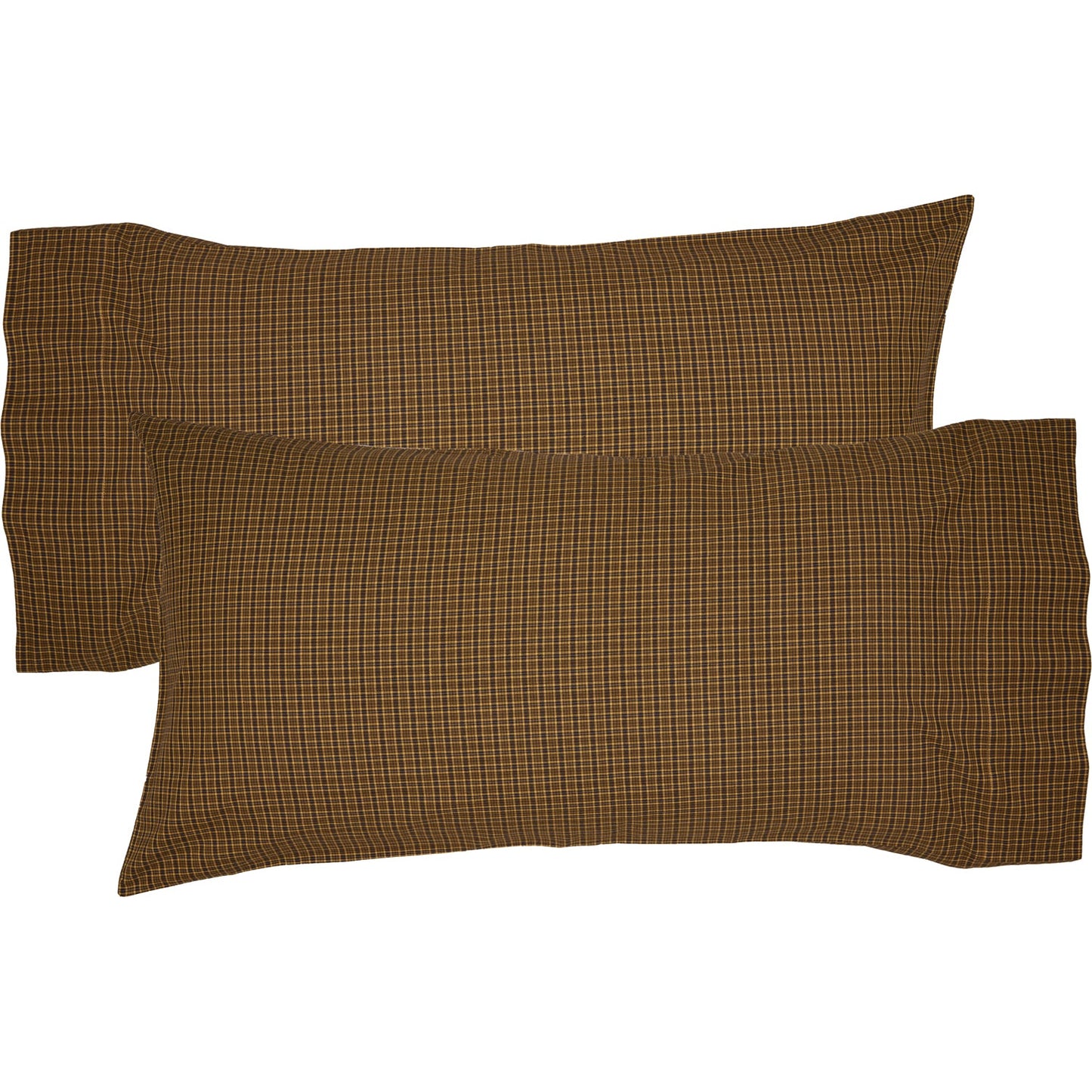 Tea Cabin Green Plaid King Pillow Case Set of 2 21x40