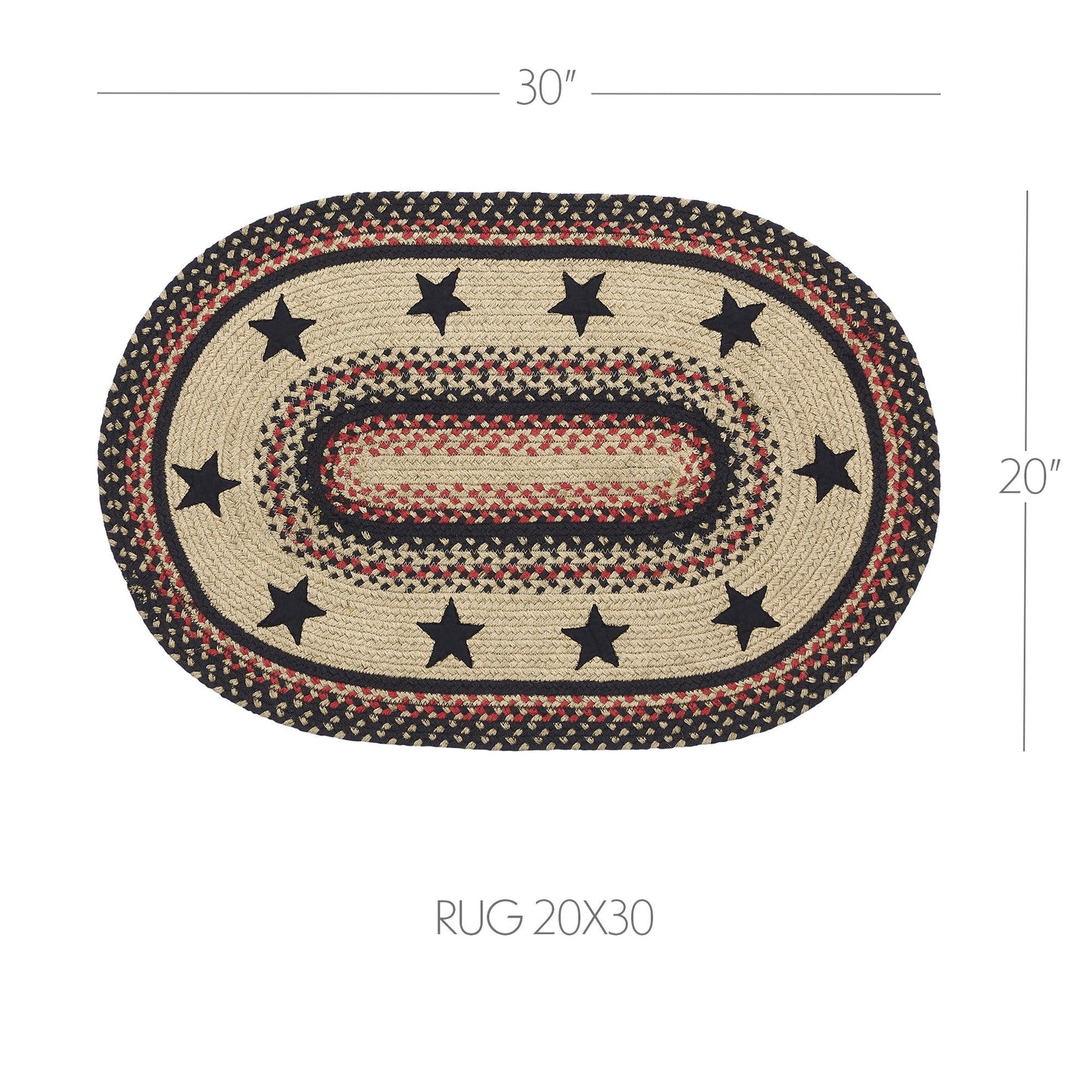 Colonial Star Jute Rug Oval 20x30
