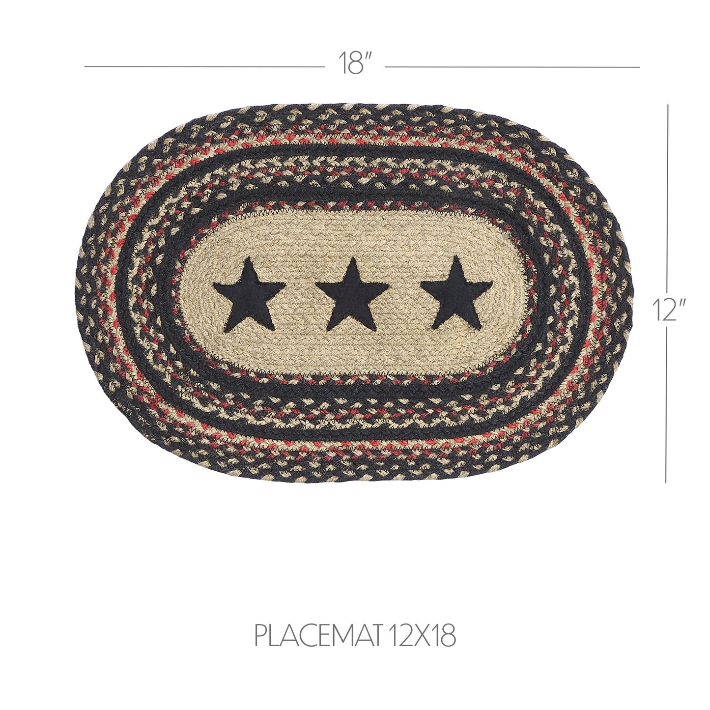 Colonial Star Jute Oval Placemat 12x18