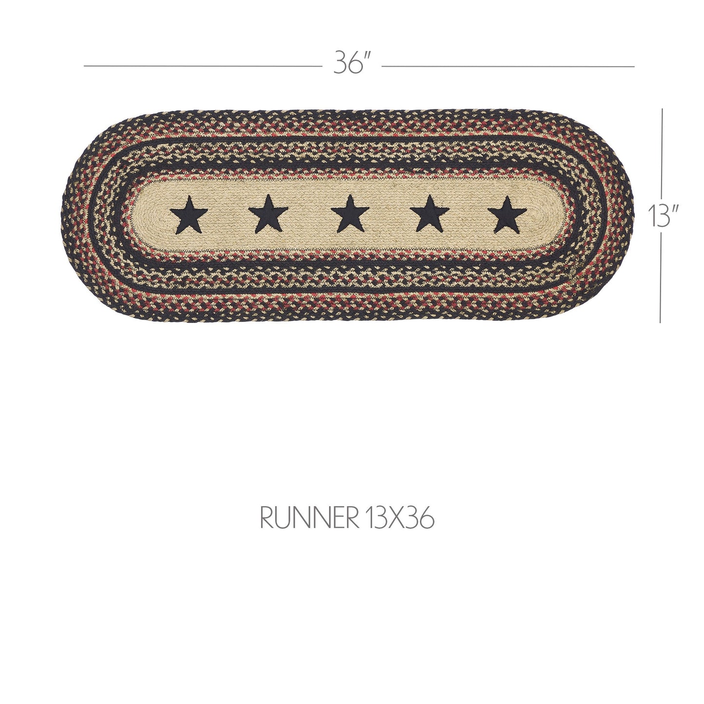 Colonial Star Jute Oval Runner 13x36
