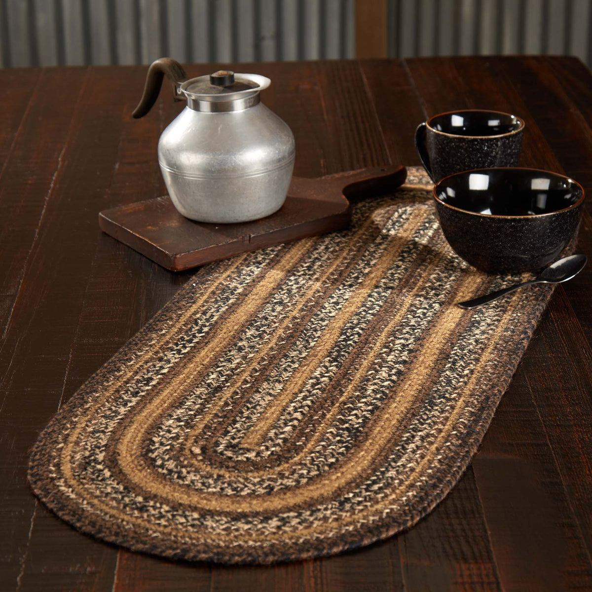 Espresso Jute Oval Runner