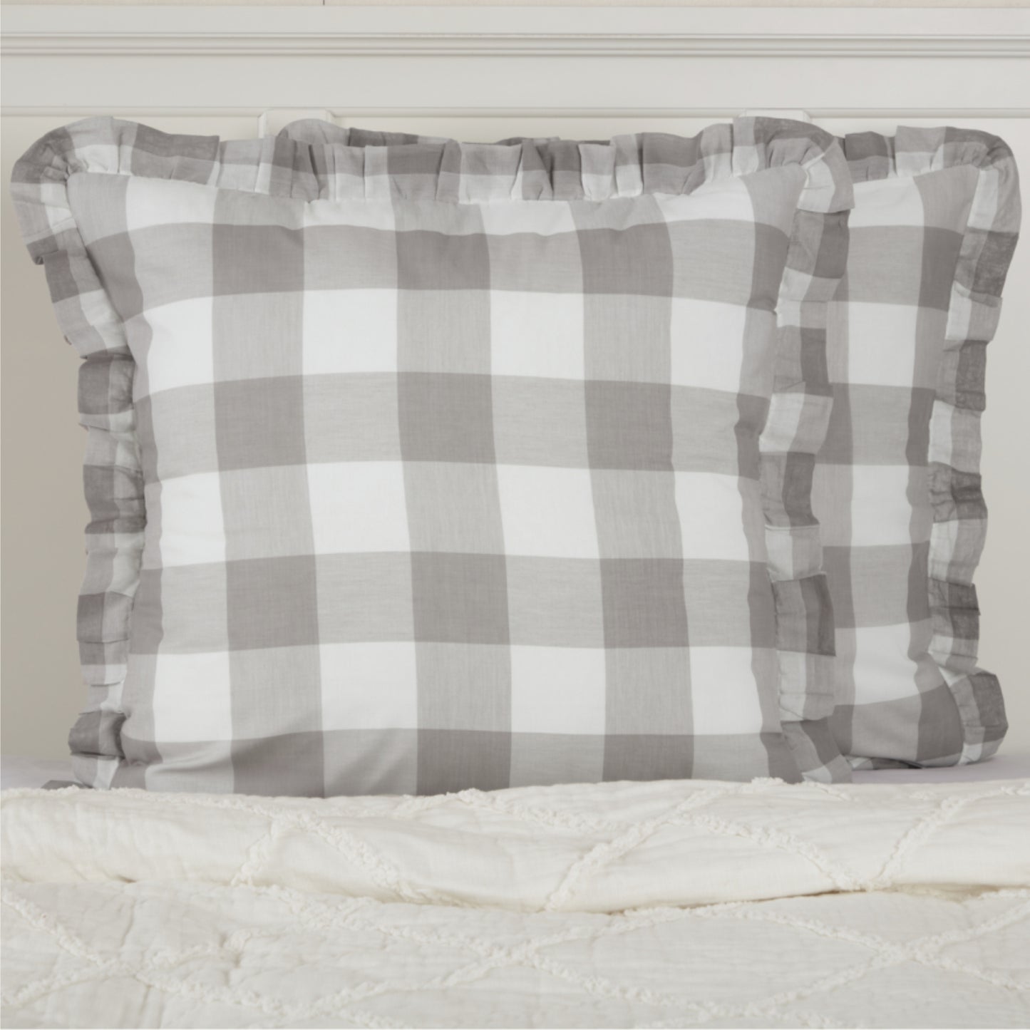 Madison Check Gray Euro Sham 26Lx26W
