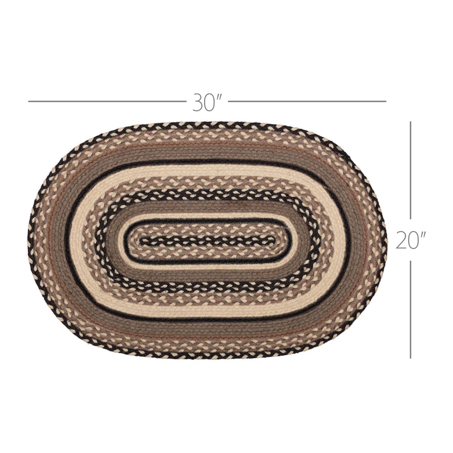Sawyer Mill Charcoal Creme Jute Rug Oval 20x30