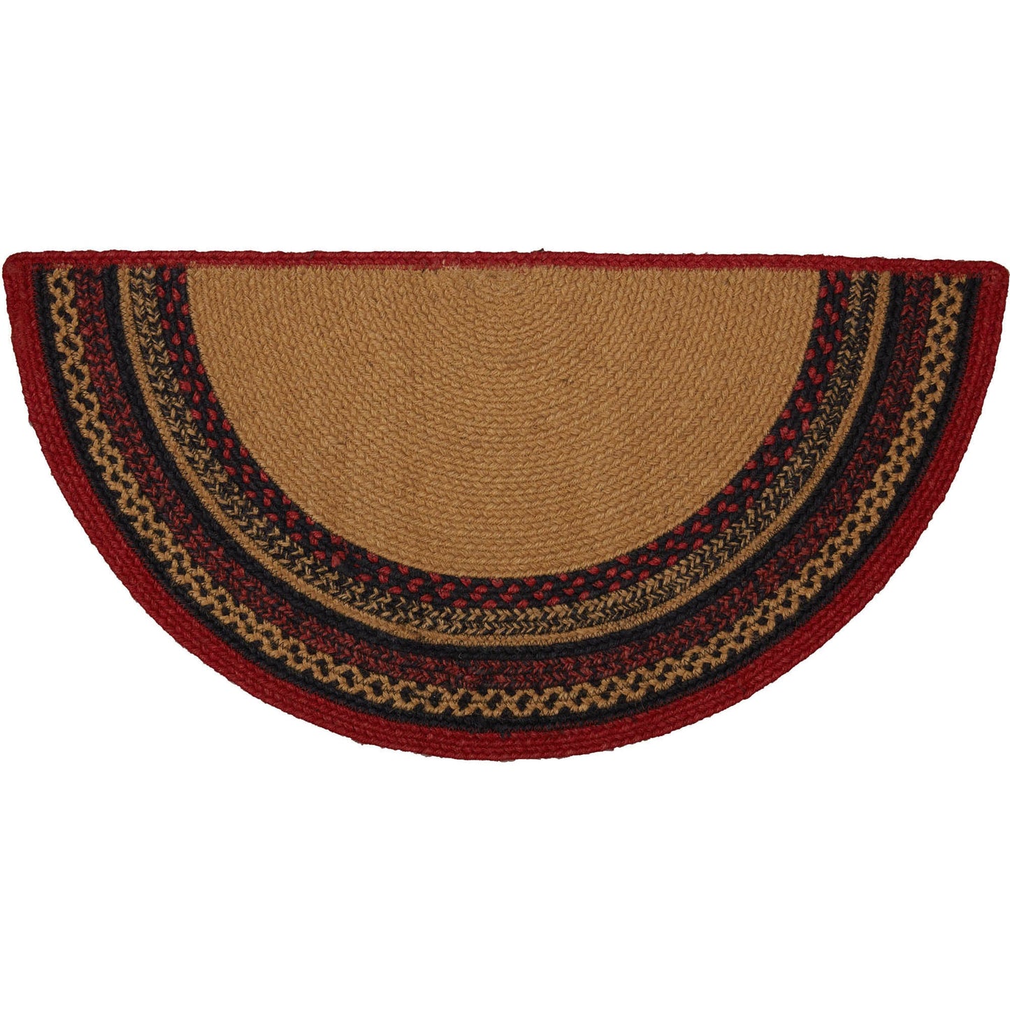 Cumberland Stenciled Moose Jute Rug Half Circle 16.5x33
