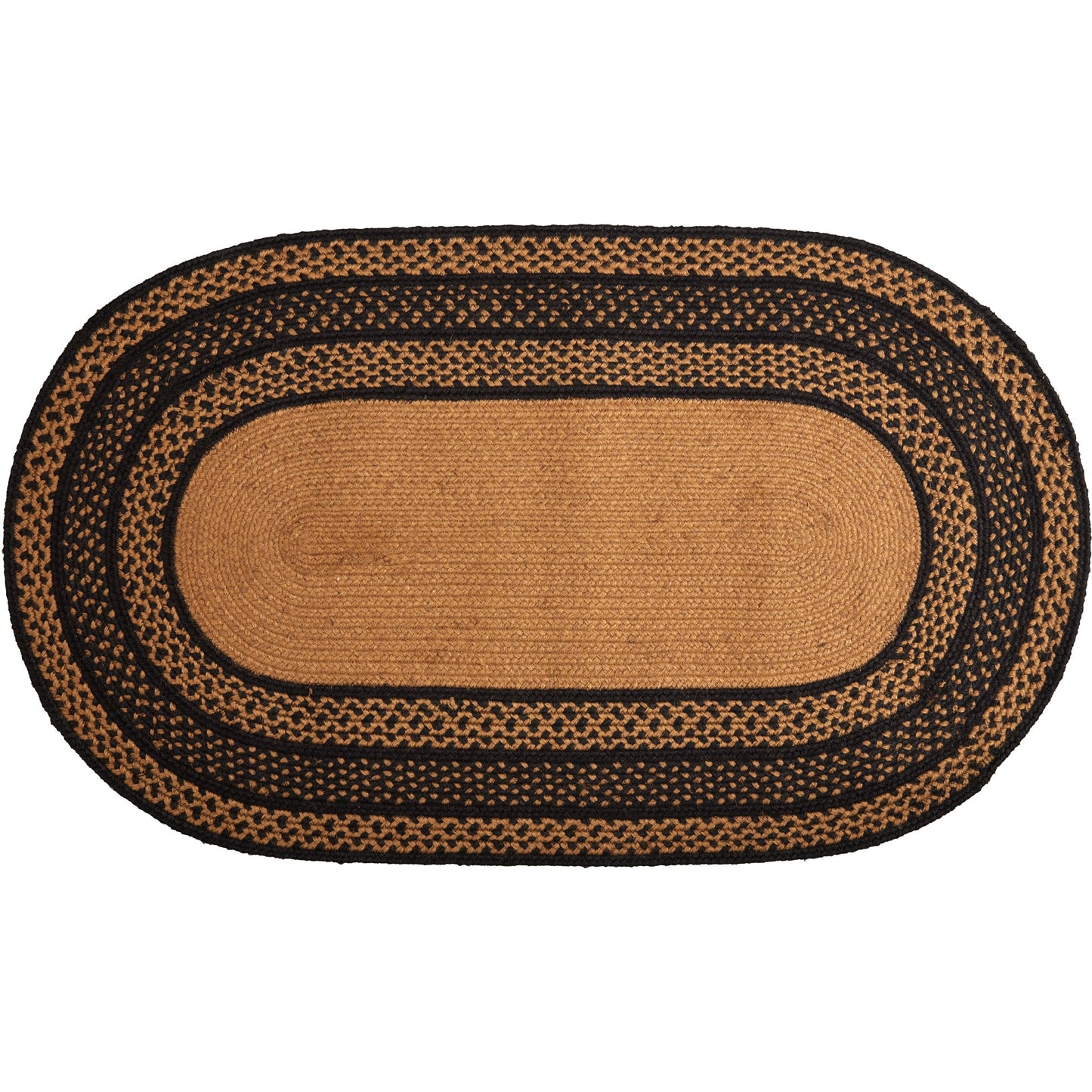 Farmhouse Jute Rug Oval Stencil Stars 20x30