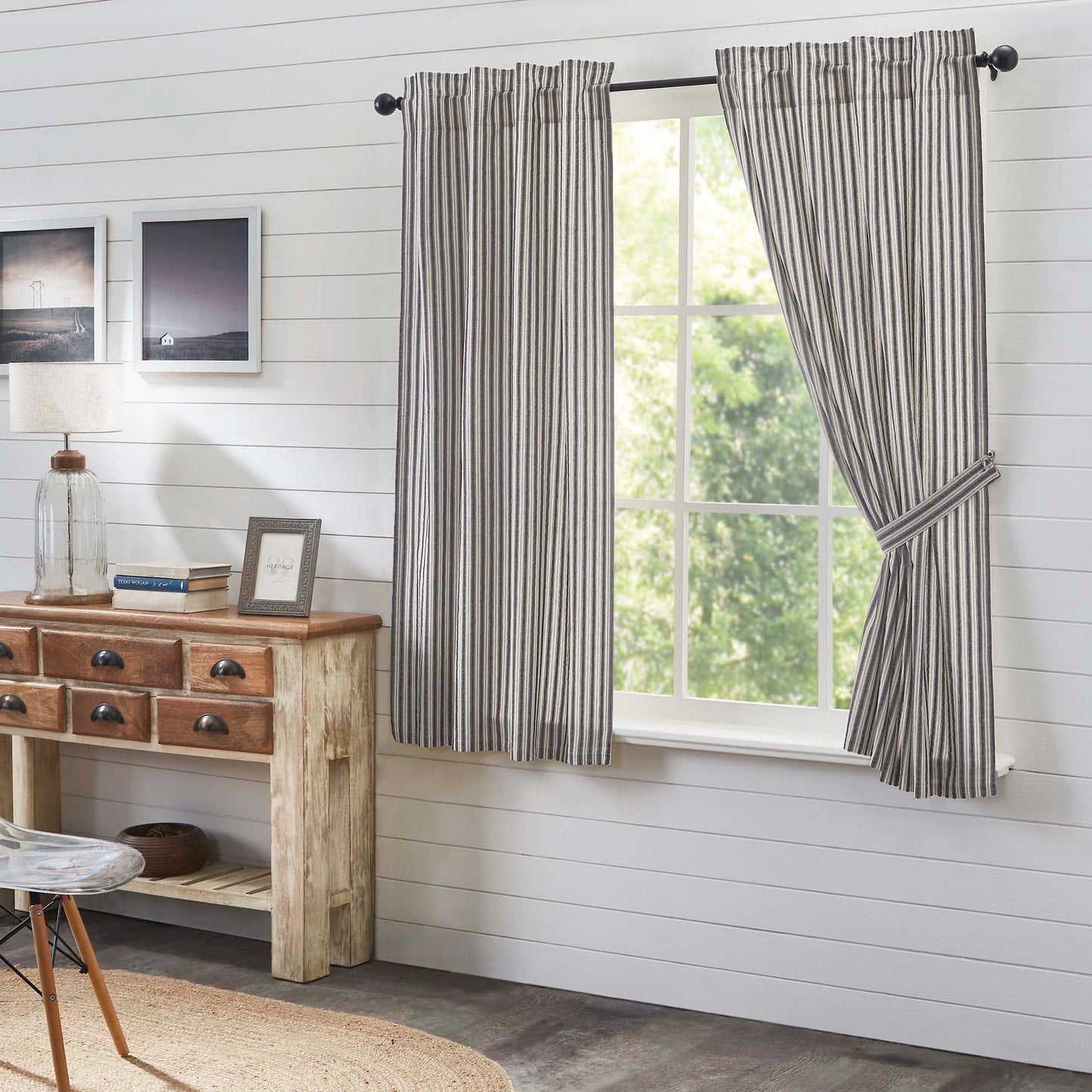 Ashmont Ticking Stripe Short Panel Set of 2