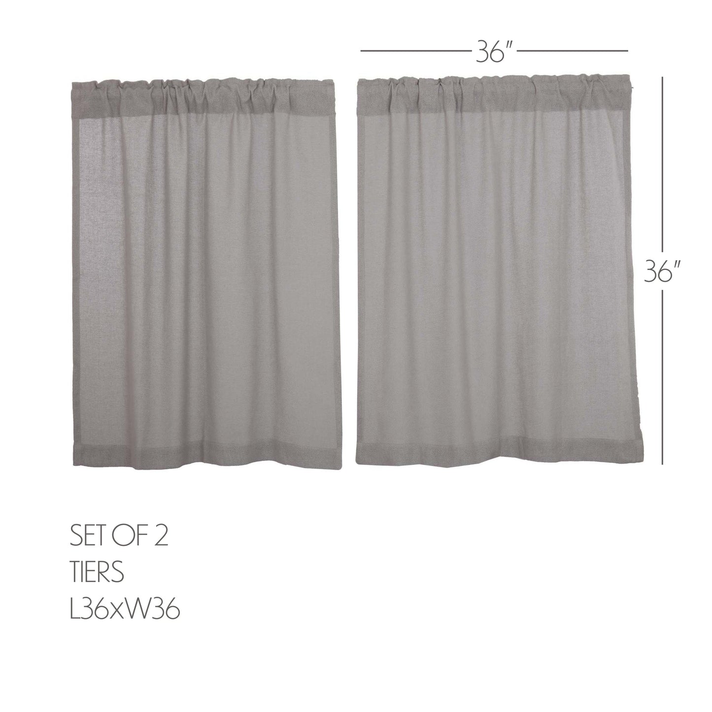 Burlap Dove Grey Tier Set of 2 L36xW36