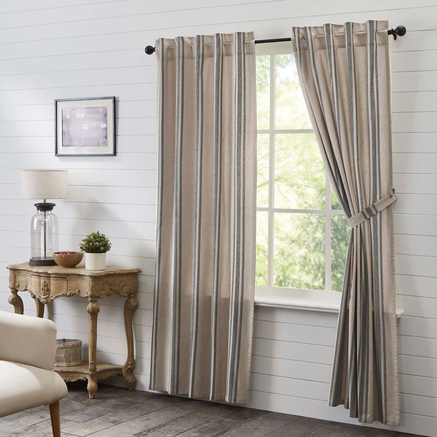 Grain Sack Charcoal Panel Set of 2