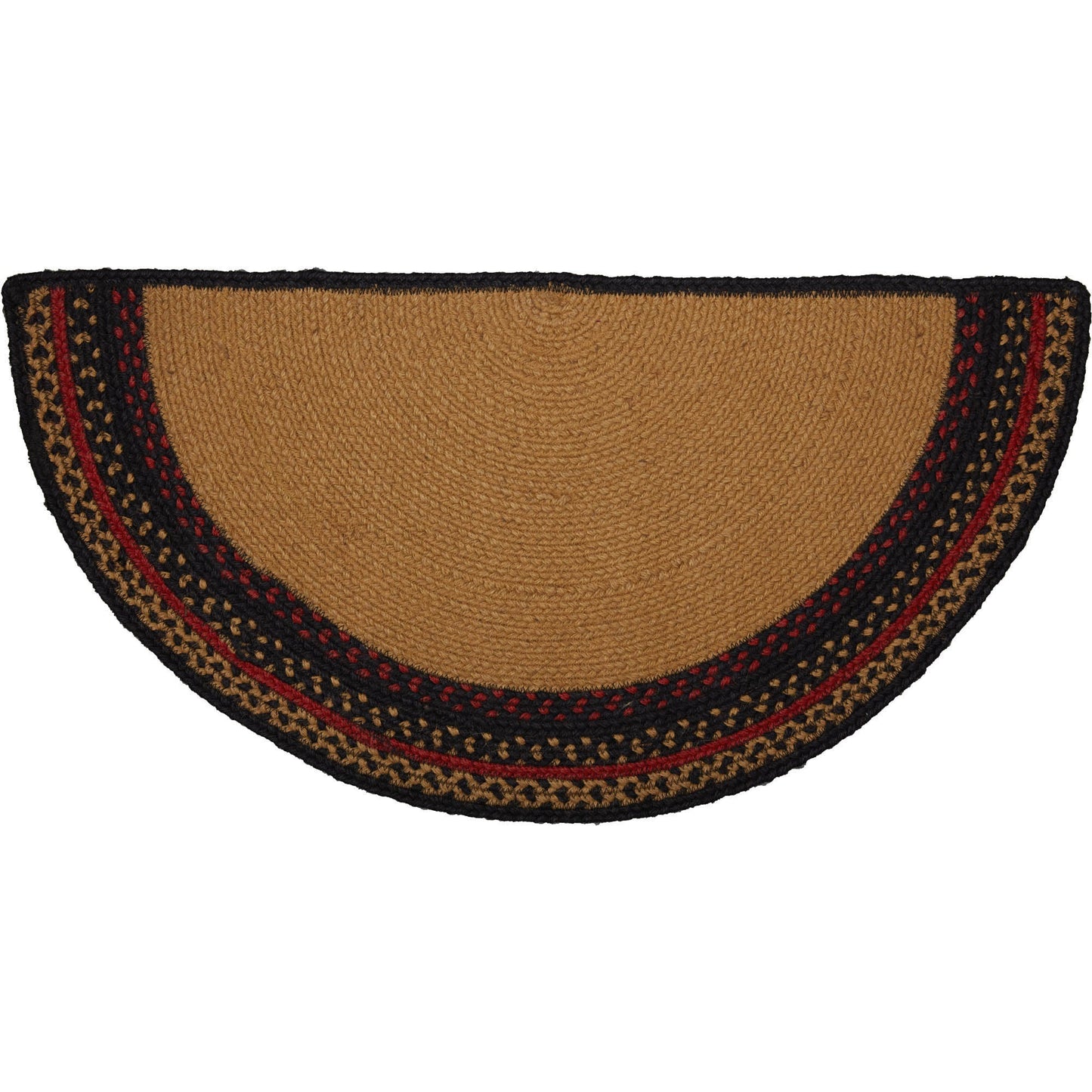 Cumberland Stenciled Moose Jute Rug Half Circle Welcome to the Cabin 16.5x33