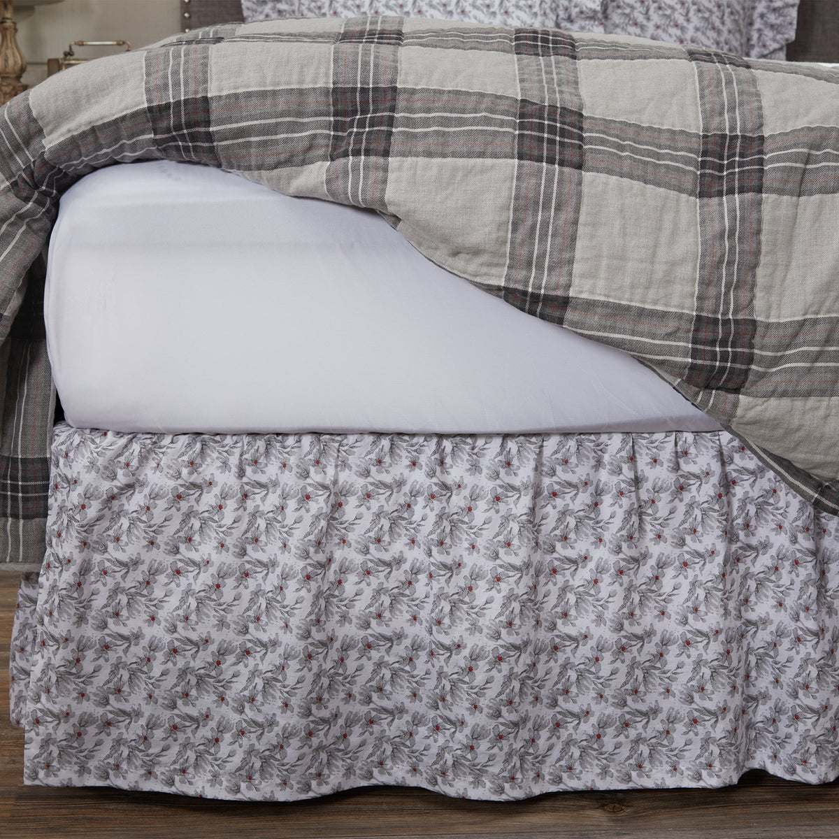 Twilight Floral King Bed Skirt 80Lx78Wx16
