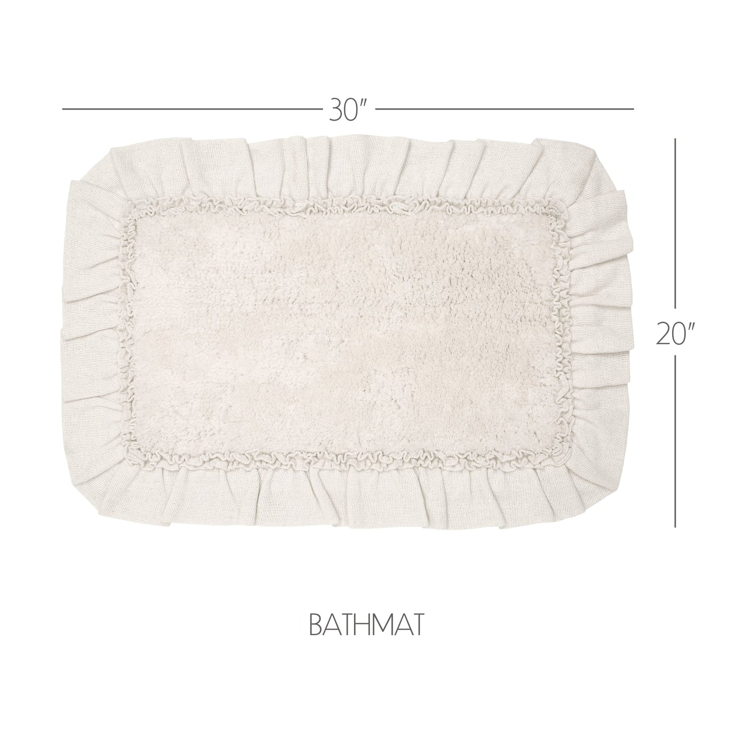 Burlap Antique White Bathmat 20x30