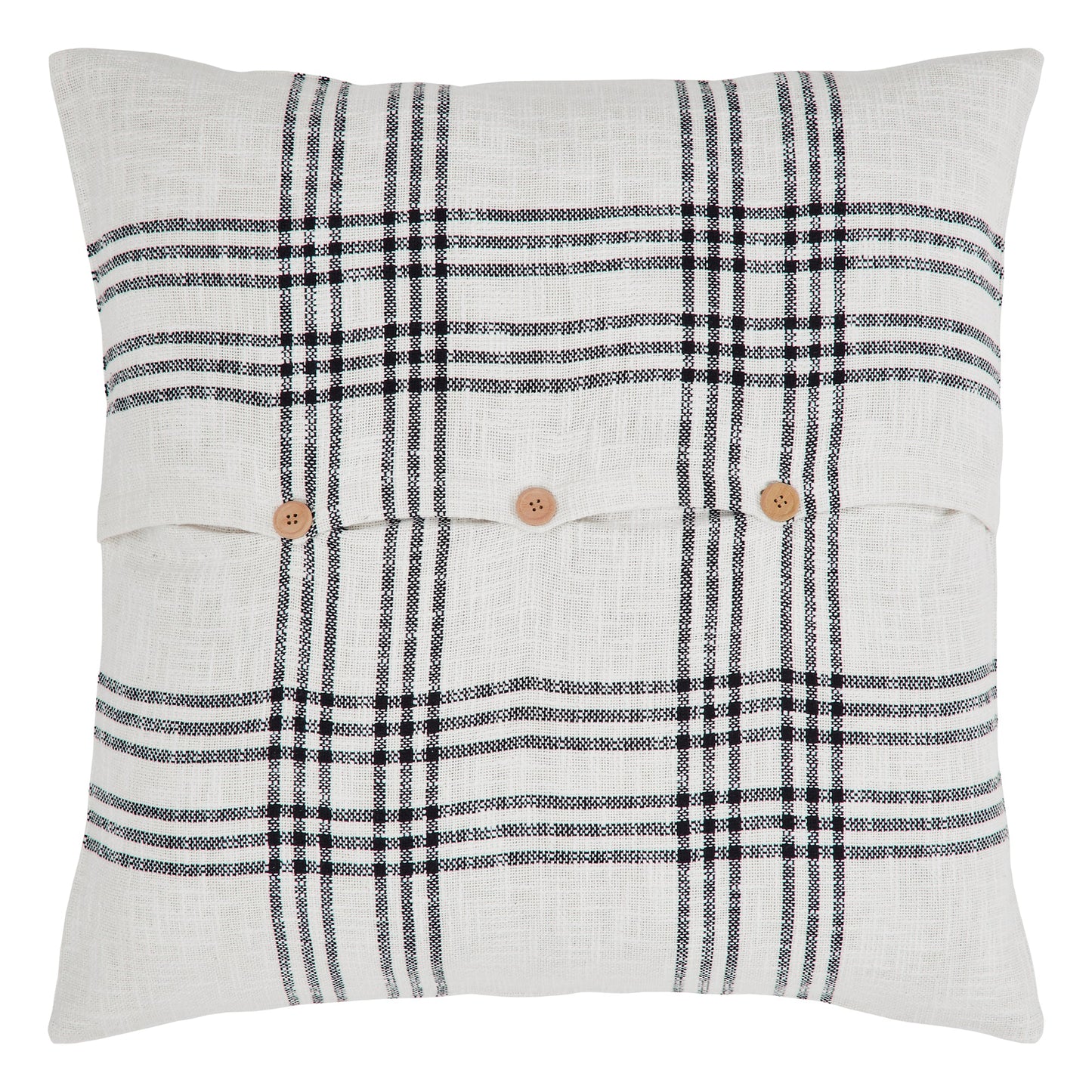 Black Plaid Fabric Euro Sham 26x26