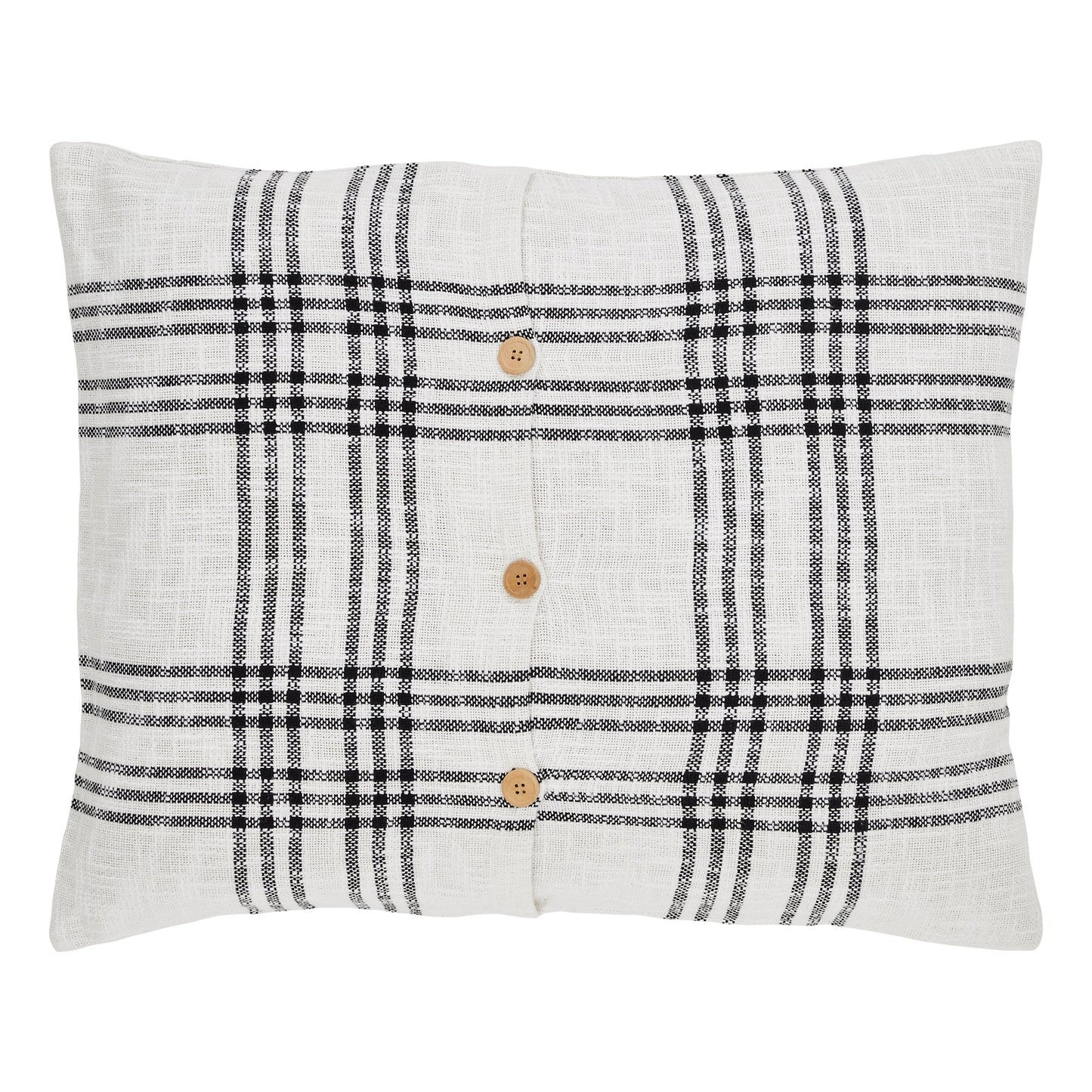 Black Plaid Standard Sham 21x27