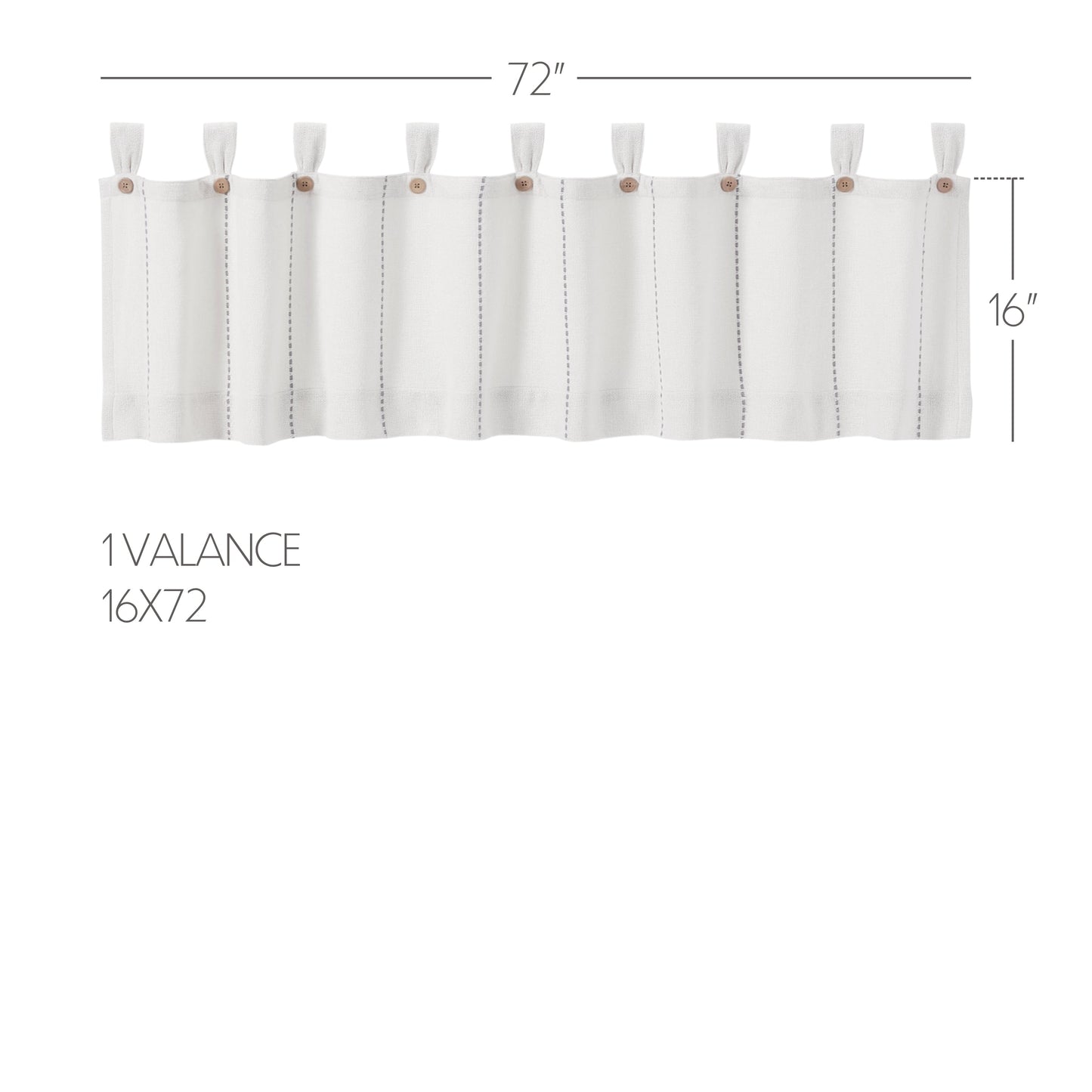 Stitched Burlap White Valance 16x72