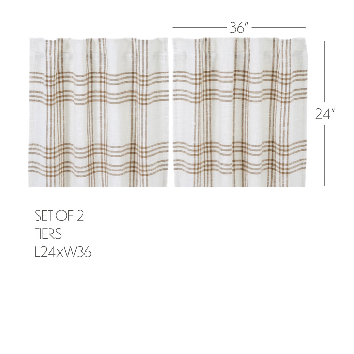 Wheat Plaid Tier Set of 2 L24xW36